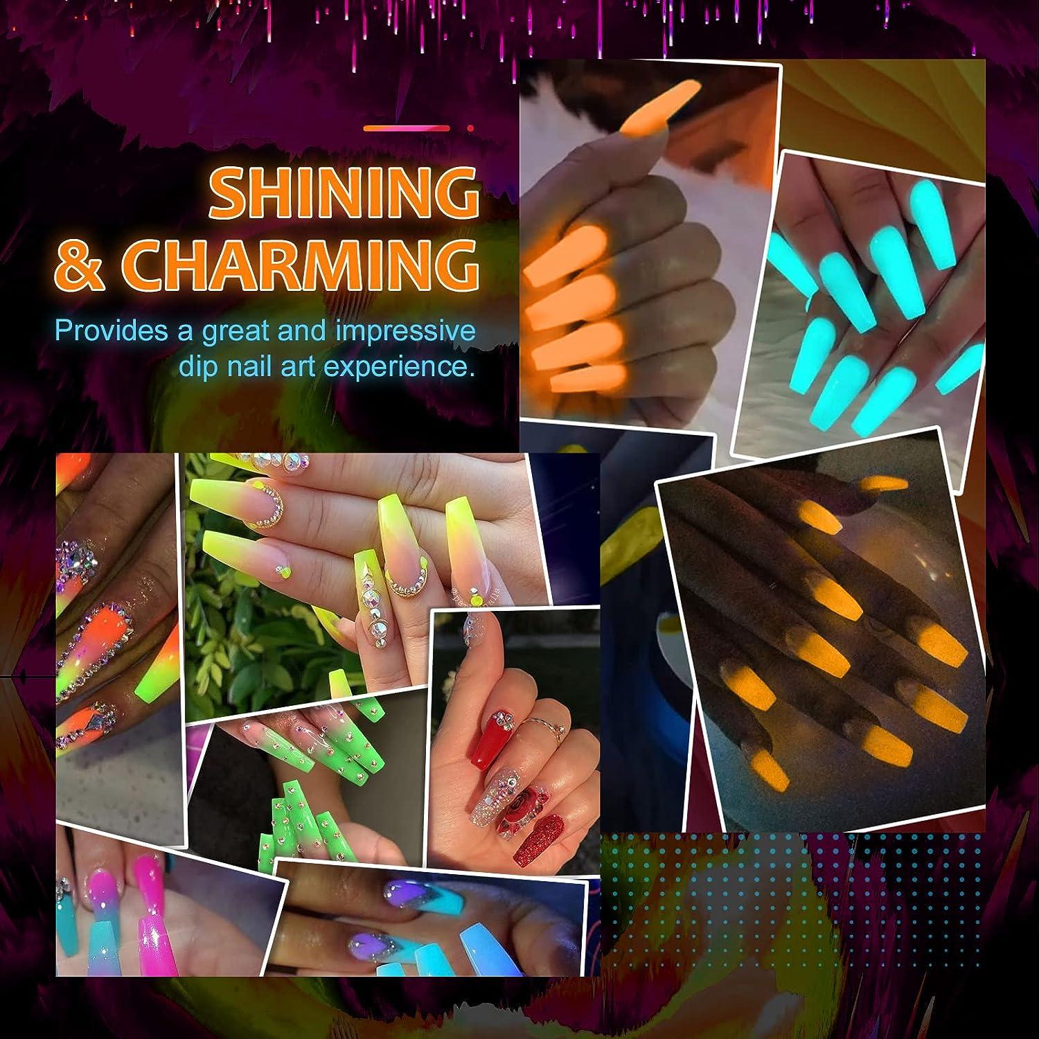 Saviland Glow in the Dark Dip Powder Starter Kit Neon