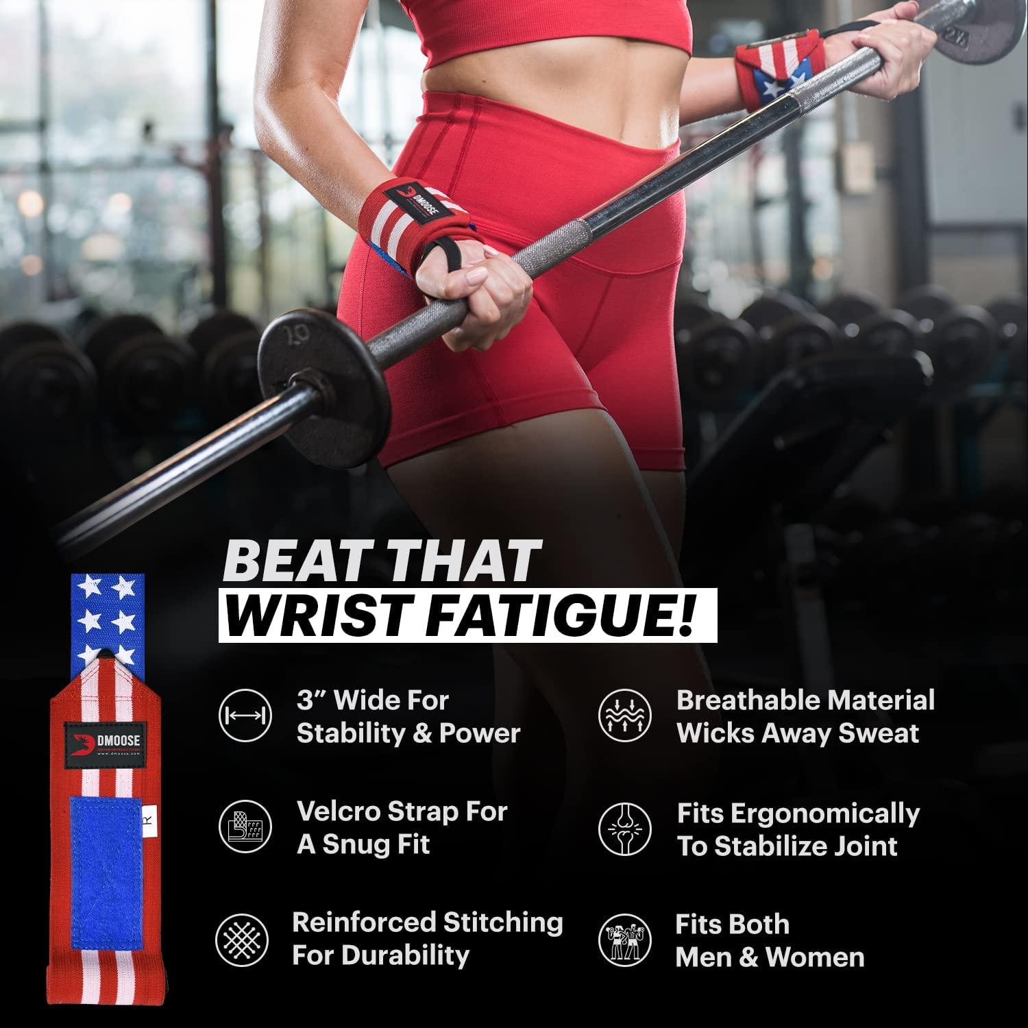 DMoose Wrist Wraps, Avoid Injury and Maximize Grip with Thumb Loop, 18