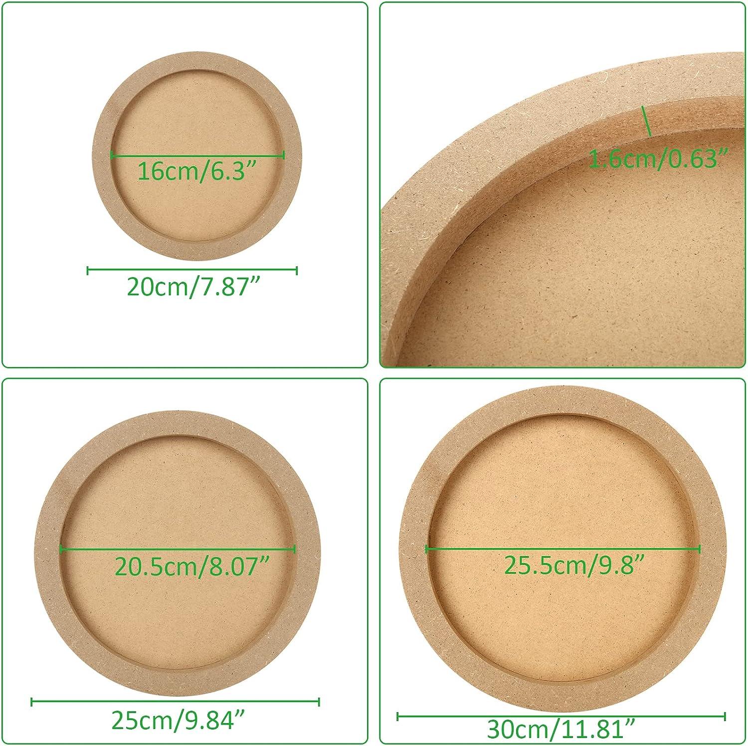 6 Pcs Round Wood Canvas Boards for Painting 3 Different Sizes of Wooden