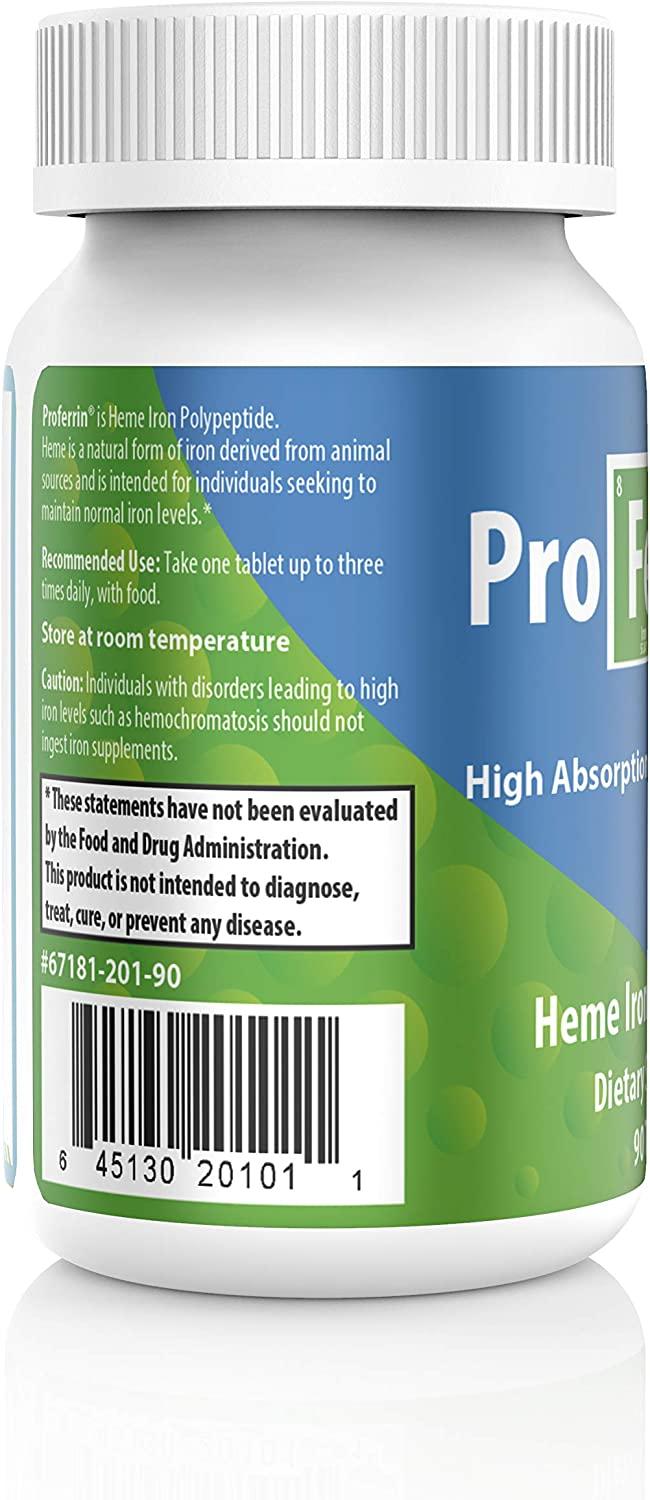 Proferrin ES Heme Iron Polypeptide Dietary Supplement Tablets - 90 ...