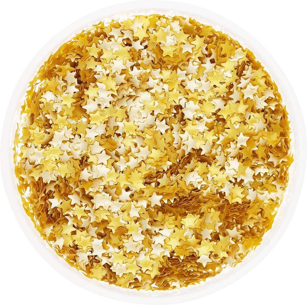 Hobbyland Edible Sprinkles (Metallic Gold Glitter Stars, 4.5g)