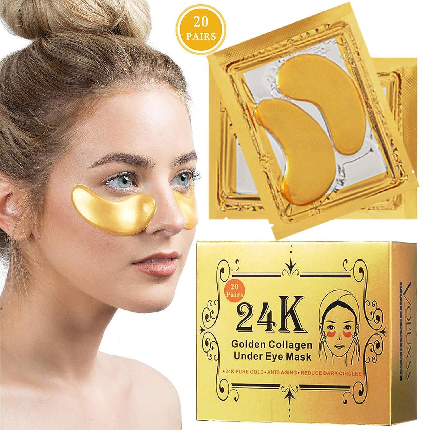 Voluxss 24K Gold Under Eye Treatment Mask Crystal Collagen Under Eye