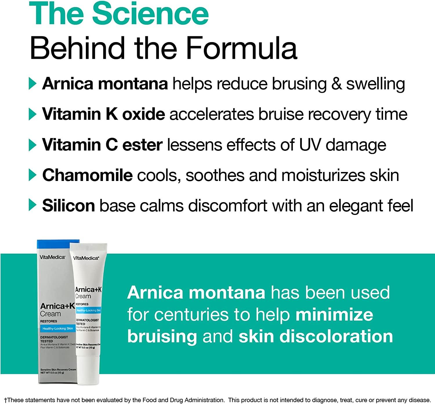 VitaMedica Arnica Vitamin K Topical Cream Sensitive Skin Softens Calms Moisturizes Restores