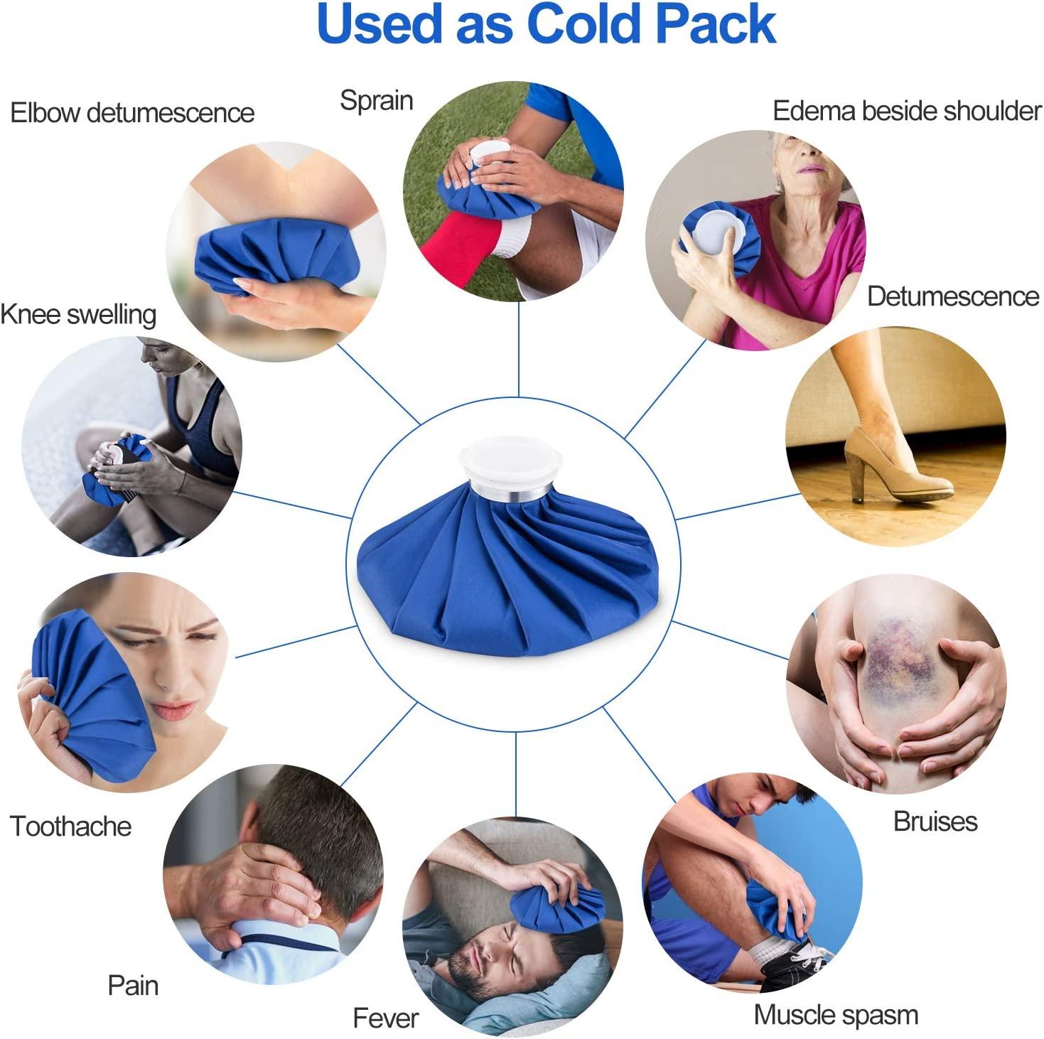 DoeDoe Ice Bag Packs for Injuries Reusable, Refillable 3 Ice Packs (6