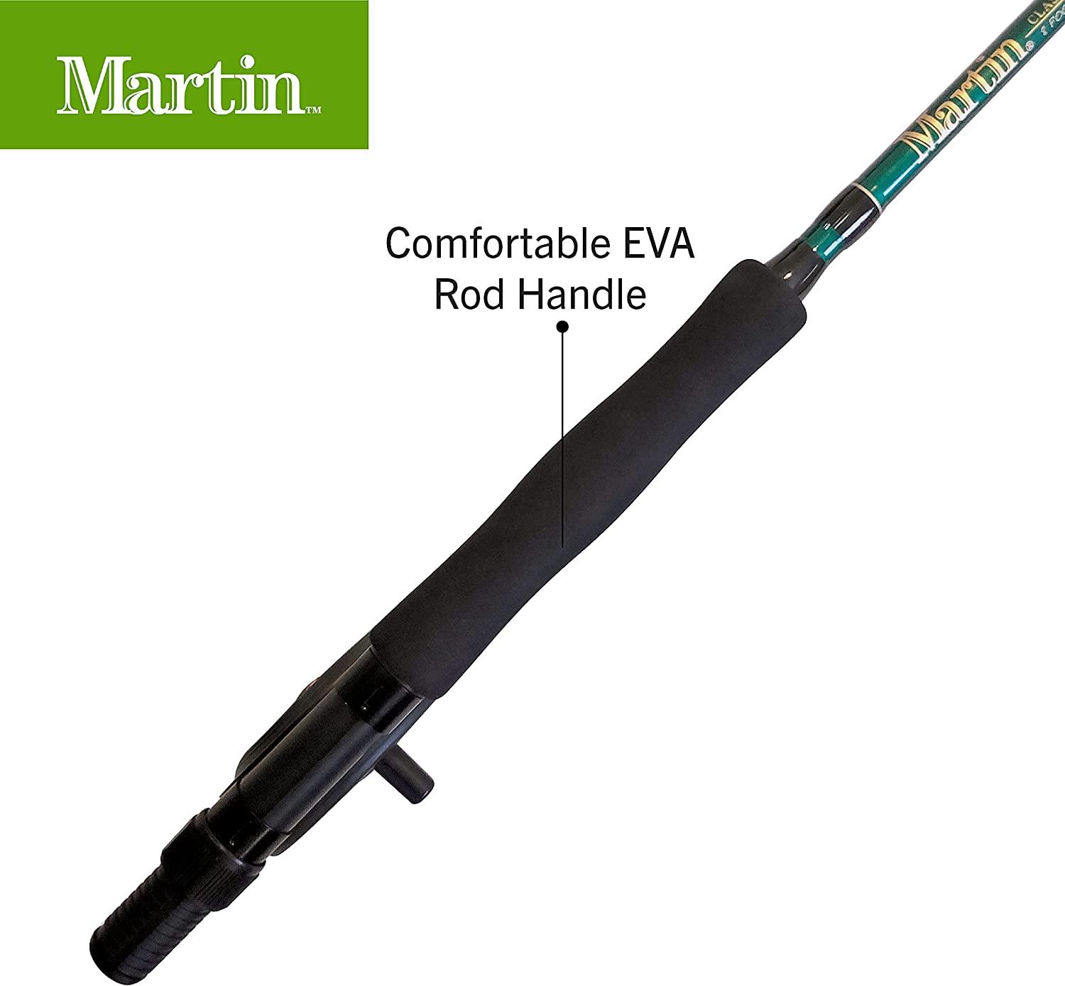 Martin Complete Fly Fishing Kit, 8-Foot 5/6-Weight 3-Piece Fly Fishing Pole,  Size 5/6 Rim-Control Reel, Pre-spooled with Backing, Line and Leader,  Includes Custom Fly Tackle Assortment, Brown/Green