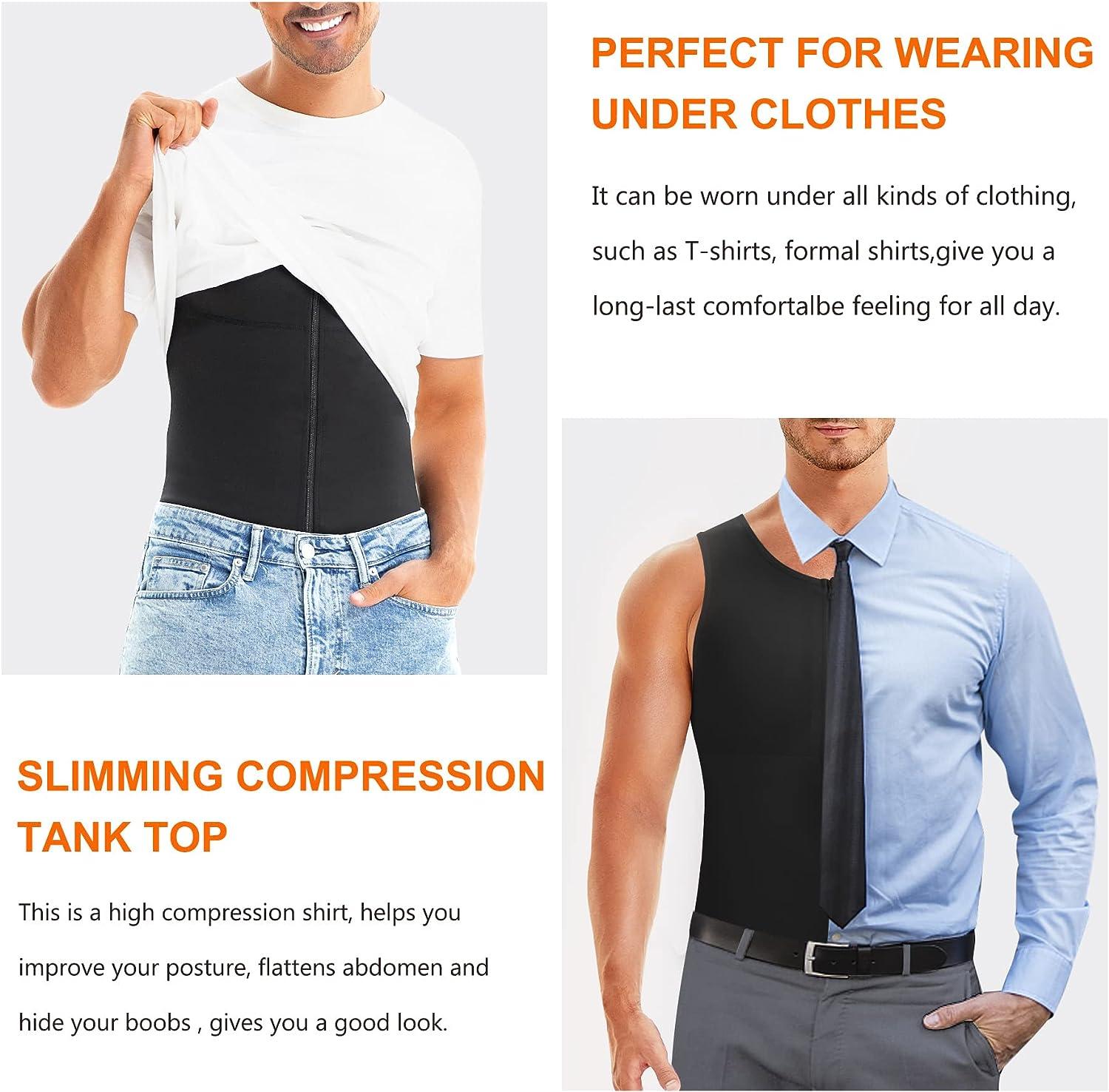 Wonderience Compression Shirts for Men Undershirts Slimming Body