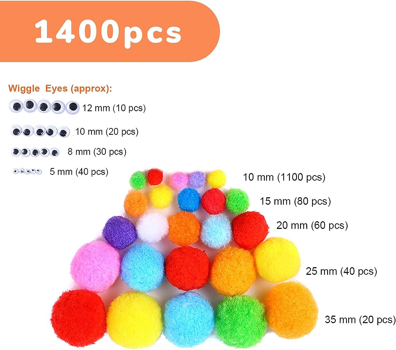 35mm White Pom Poms For Crafts Decoration Sewing Card Making Hobby