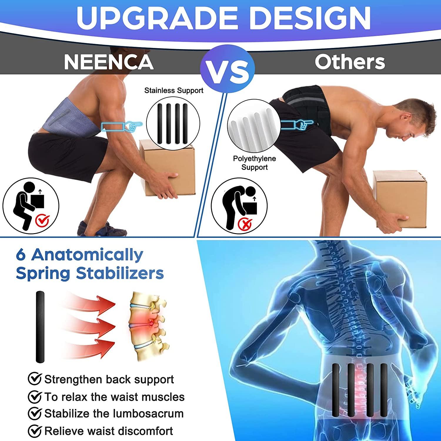 NEENCA Adjustable Lumbar Support Brace for Back Pain Relief