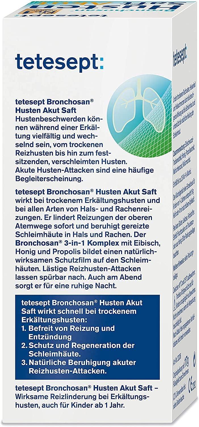 tetesept Bronchosan Cough Acute Syrup Soothing Cold Remedy for Dry