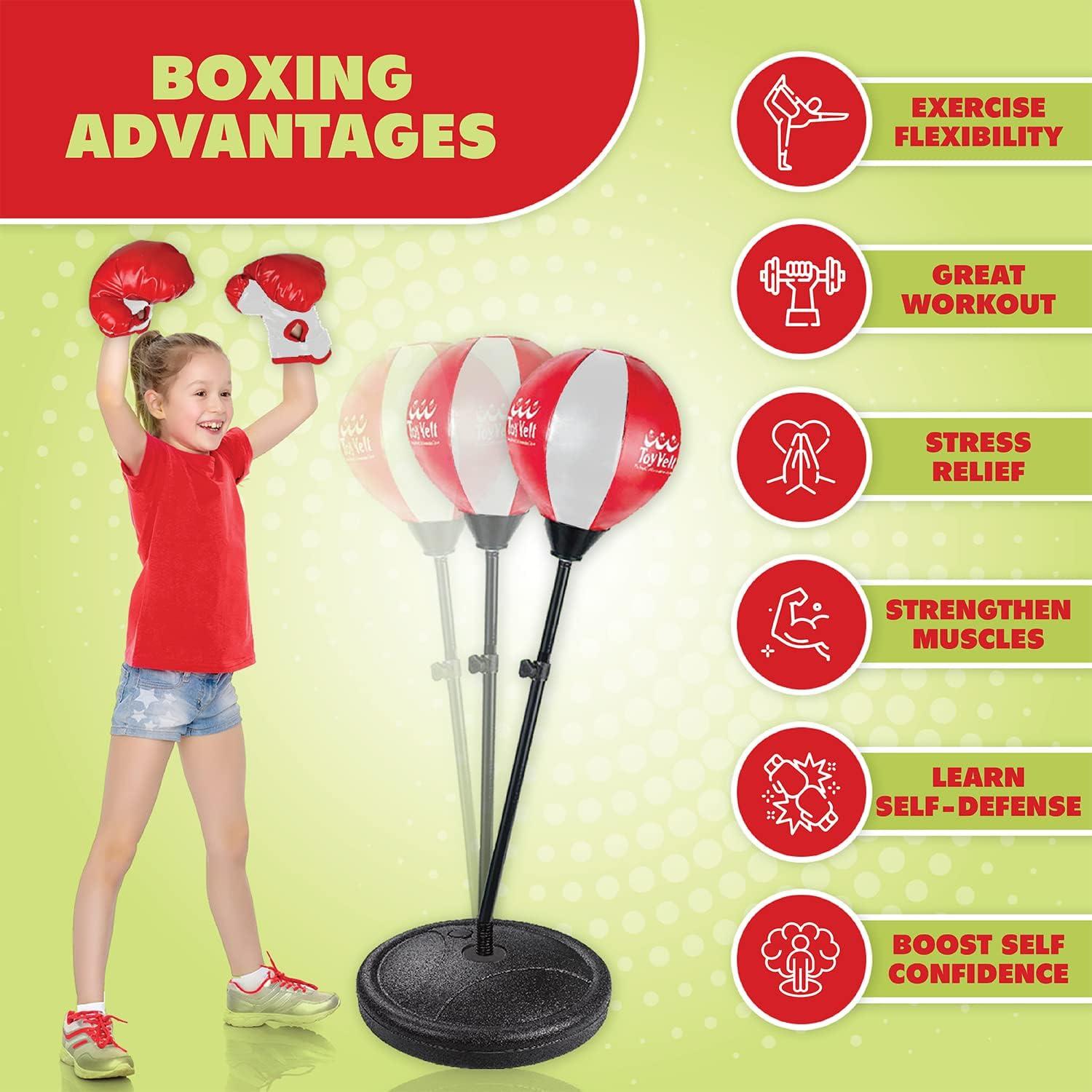 Toyvelt punching bag for kids boxing set includes kids boxing gloves and best sale punching bag