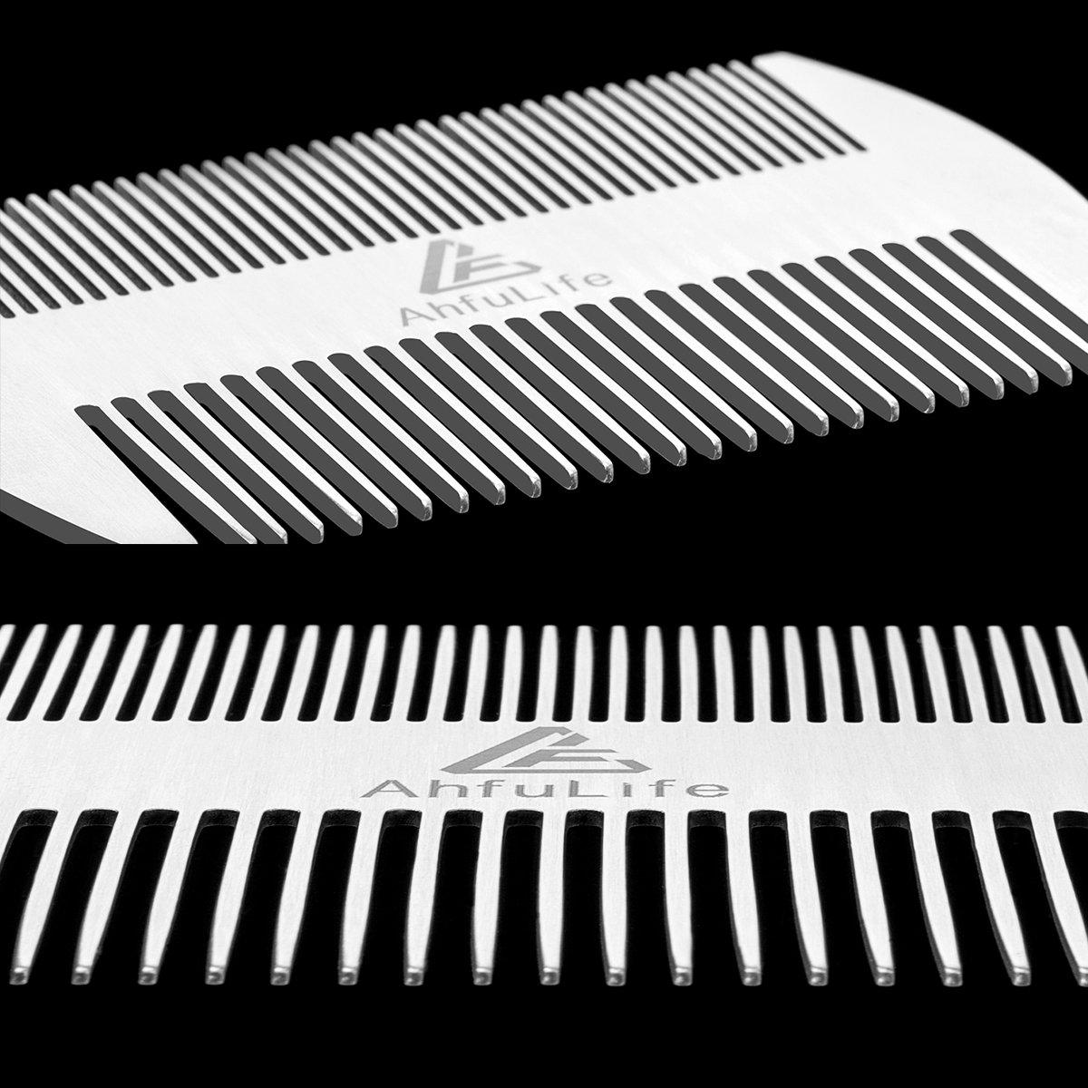 Metal Hair&Beard Comb AhfuLife EDC Credit Card Size Comb Perfect for