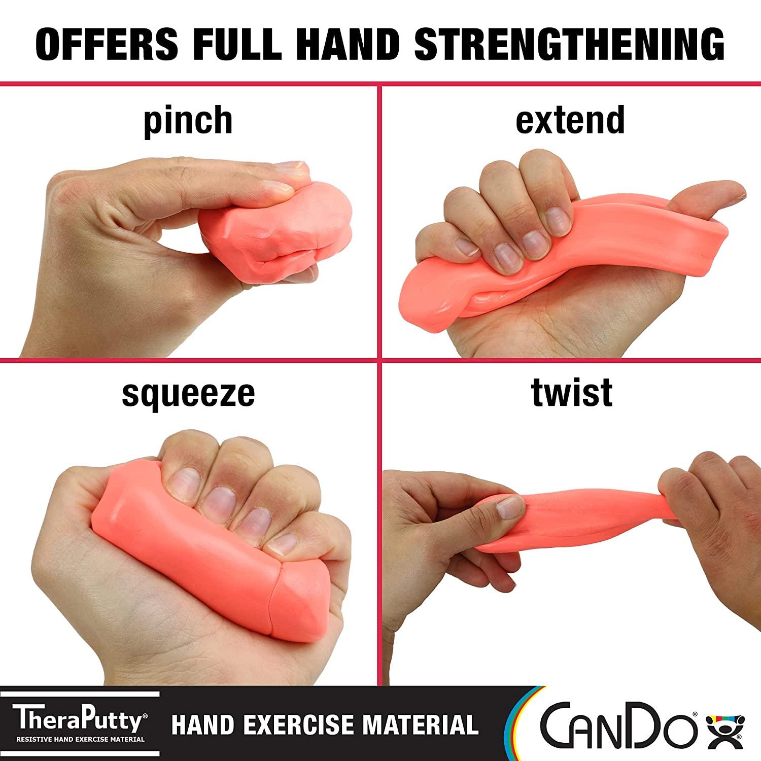 CanDo Theraputty Plus Hand Exercise Putty for Rehabilitation, Exercises