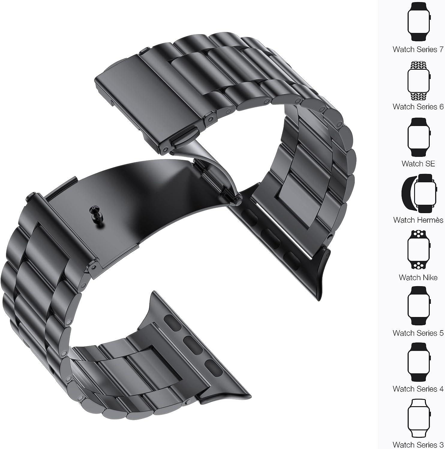 Luxury Titanium Color Strap for Apple Watch Ultra 2 Band 49mm 45mm 44mm  42mm Metal Stainless Steel Bracelet Iwatch 9 8 7 6 5 SE