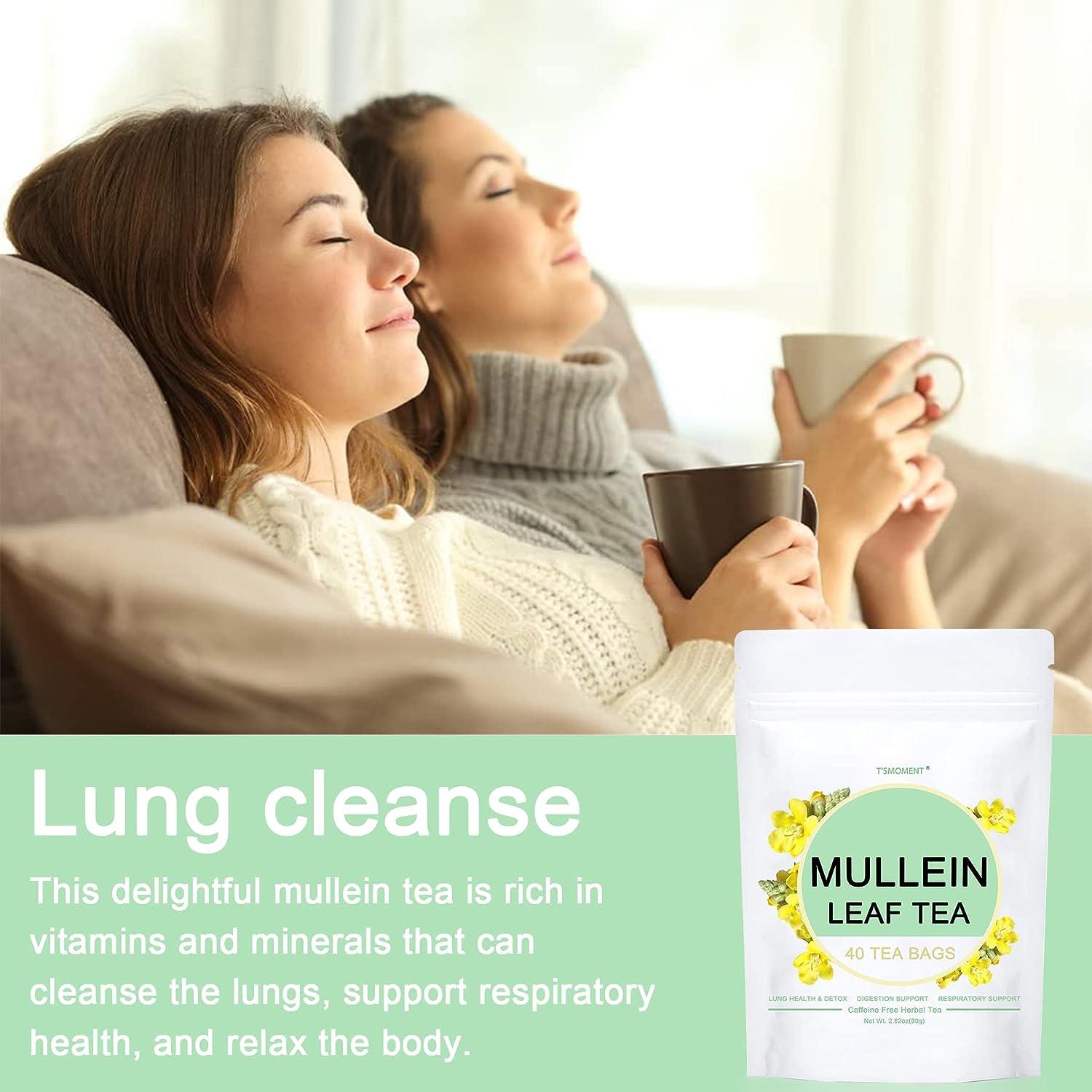 Mullein Leaf Tea Bags Lungs Cleanse and Respiratory Support 40 Tea