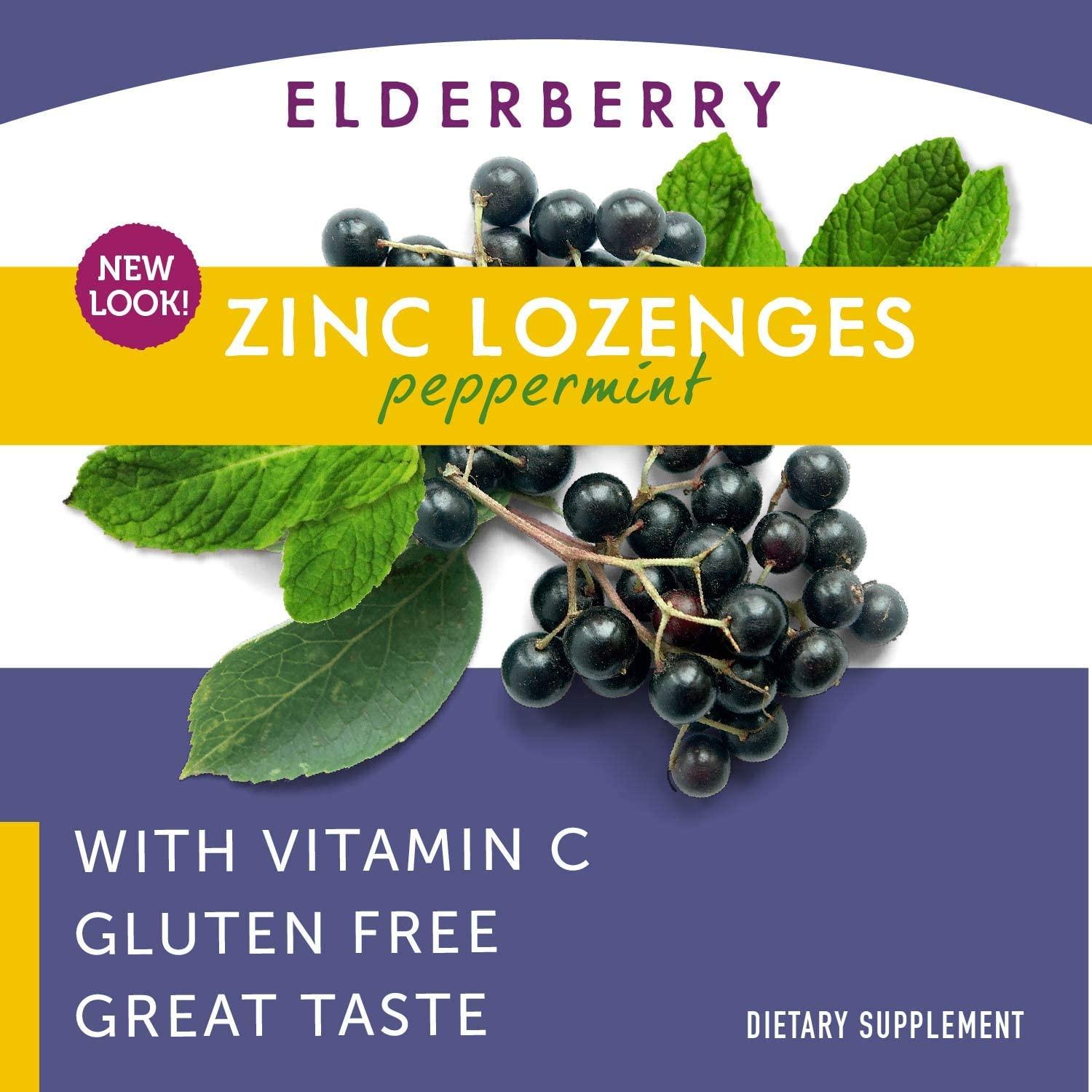 Sambucus Zinc Lozenges with Elderberry & Vitamin C 24 Mint Flavor Immune Support