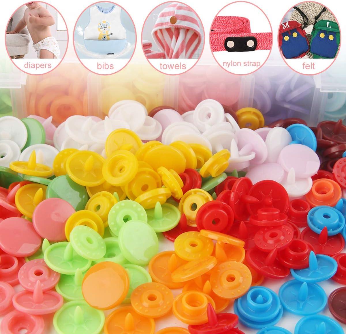 460 Sets 24Color Cenoz Snap Plastic Fasteners Button with Pliers Tool T5 Resin Plastic Button
