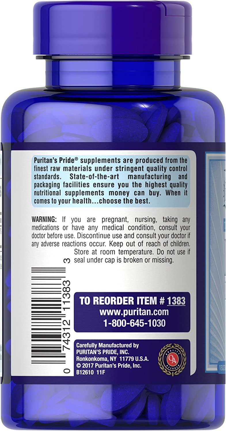 Puritan's Pride Vitamin B12 1000mcg Timed Release Caplets 250 Count