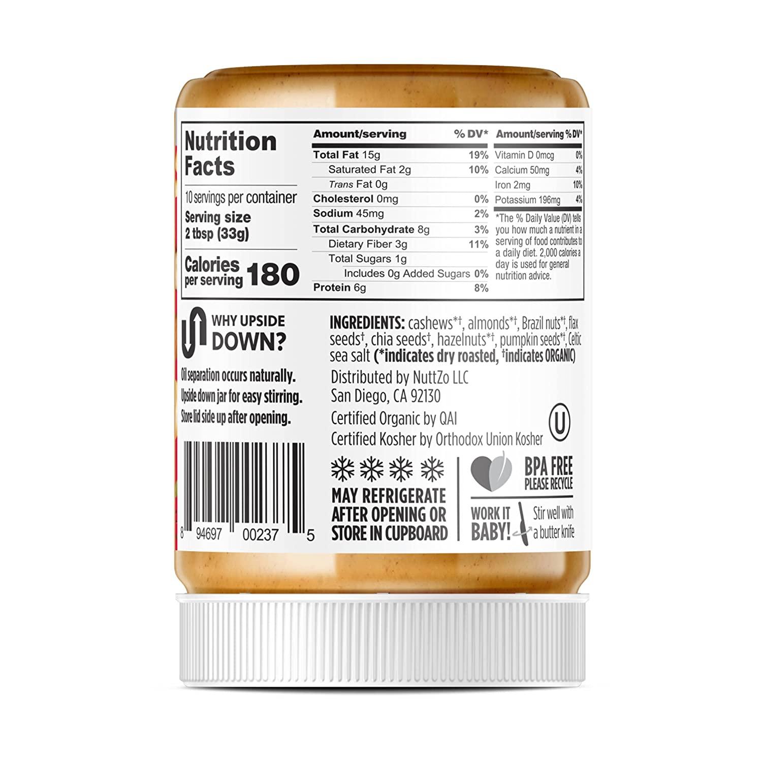 Keto Nut Butter by NuttZo 7 Nuts & Seeds Blend, KetoFriendly, Gluten