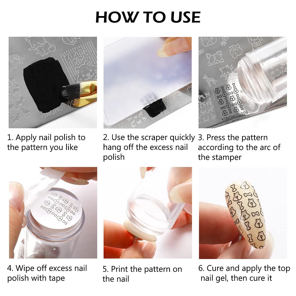 11PCS DIY Clear Jelly Silicone Nail Art Stamping Plate Stamper Scraper  Manicure | eBay