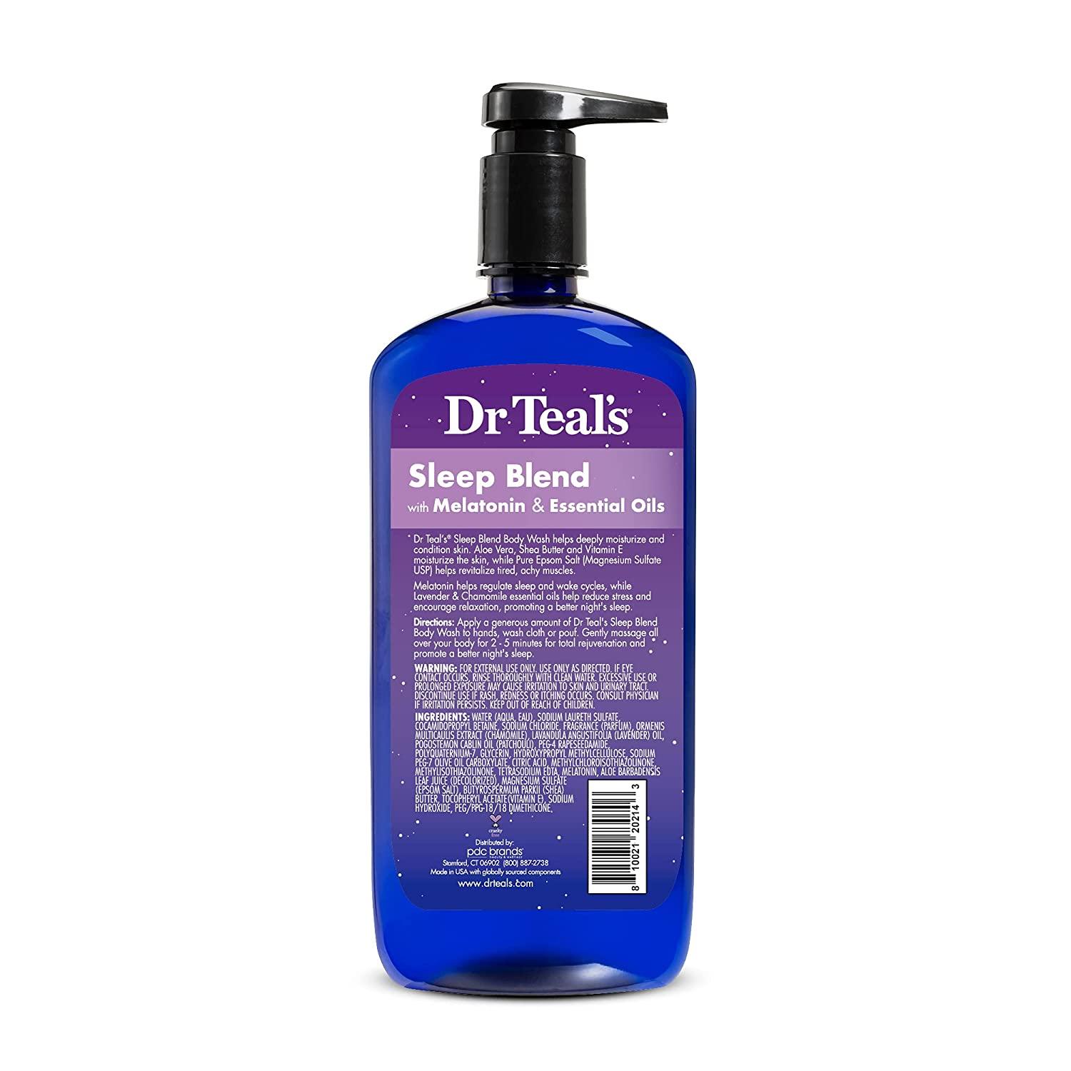 Dr Teal's Body Wash with Pure Epsom Salt, Sleep Blend with Melatonin