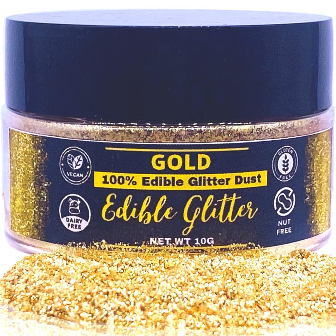 BULK-10G Edible glitter for drinks, Edible gold dust for cake ...