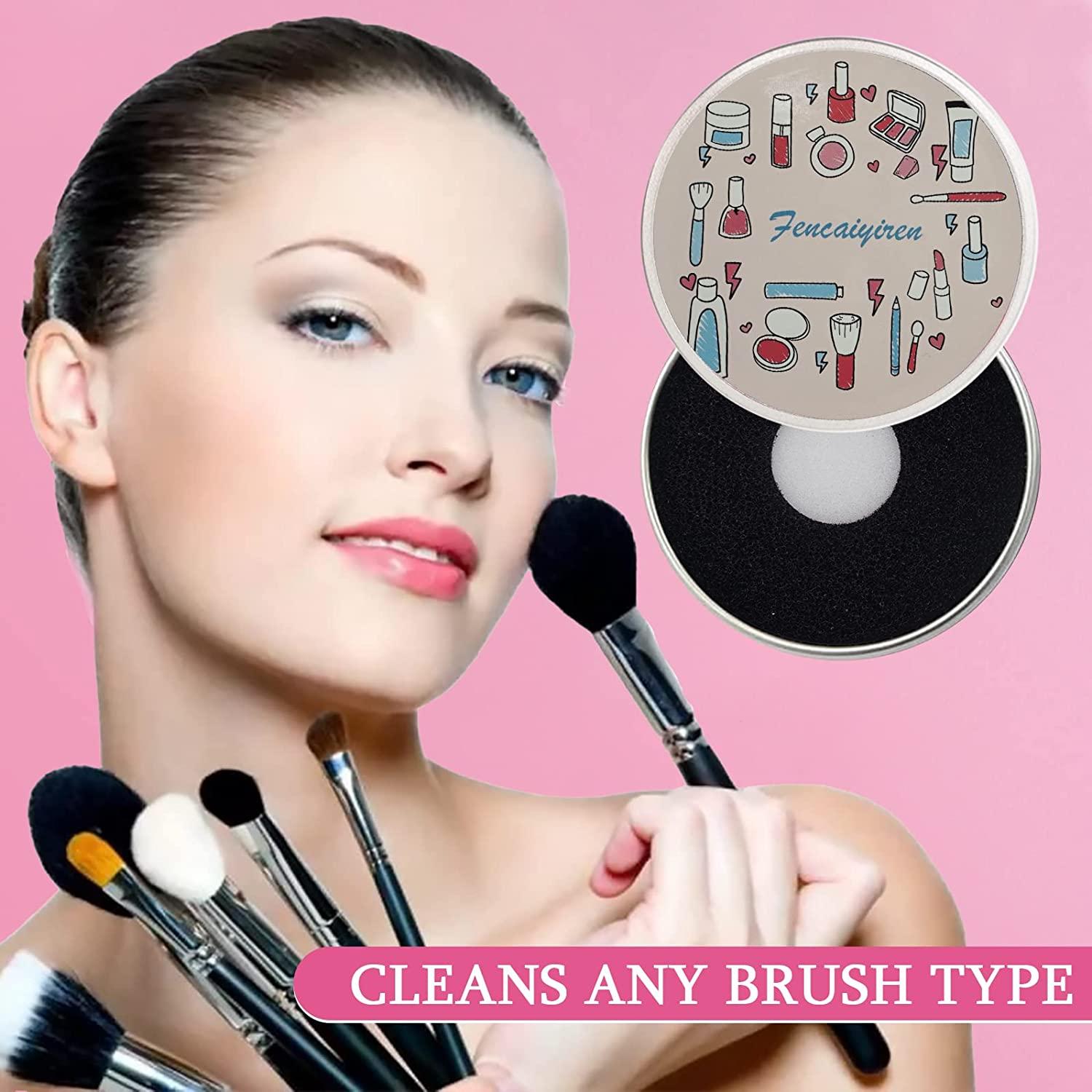 2 Pack Cleaner Sponge, Dry Makeup Brushes Cleaner Eye Shadow or Blush Color Removal Quickly