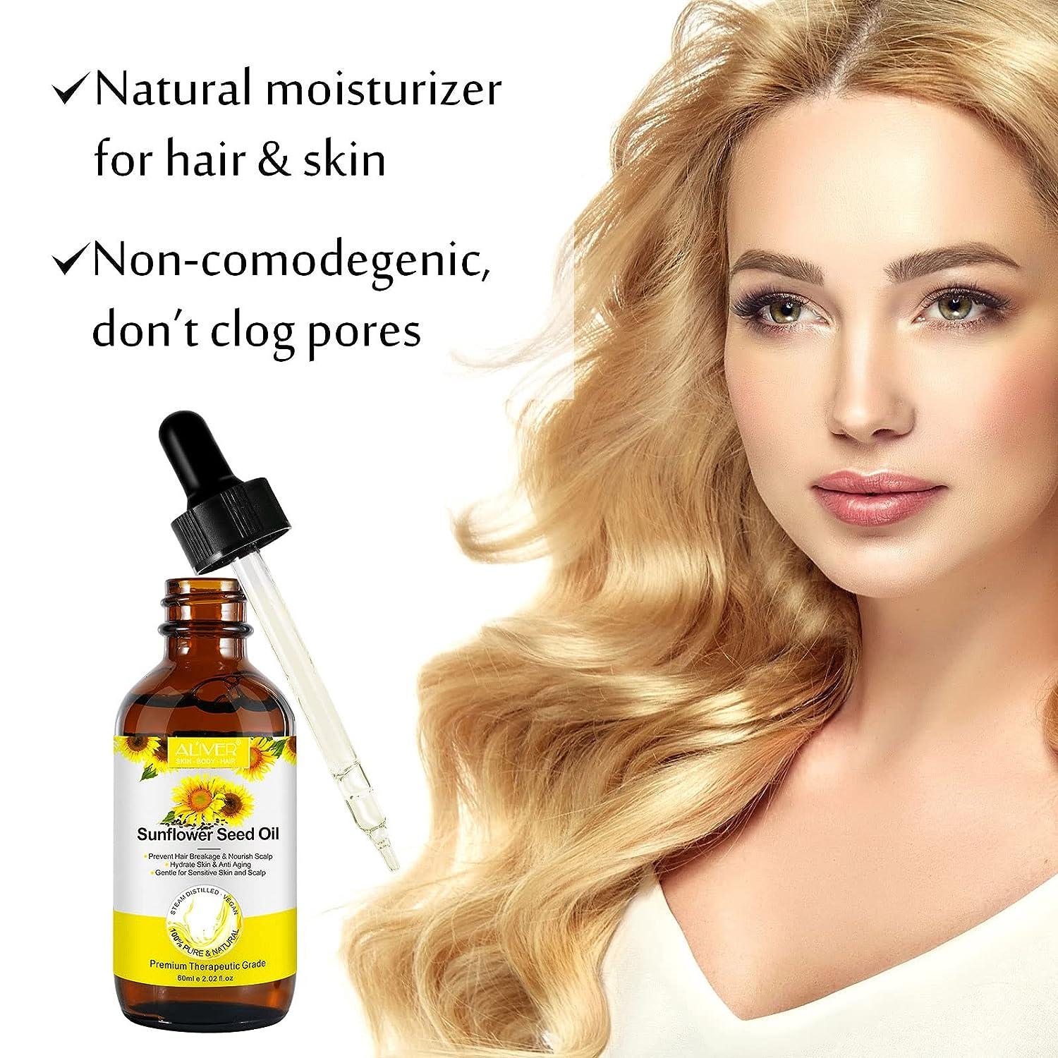 2 Bottles Sunflower Seed Oil for Hair Growth Nourish the Scalp Promote