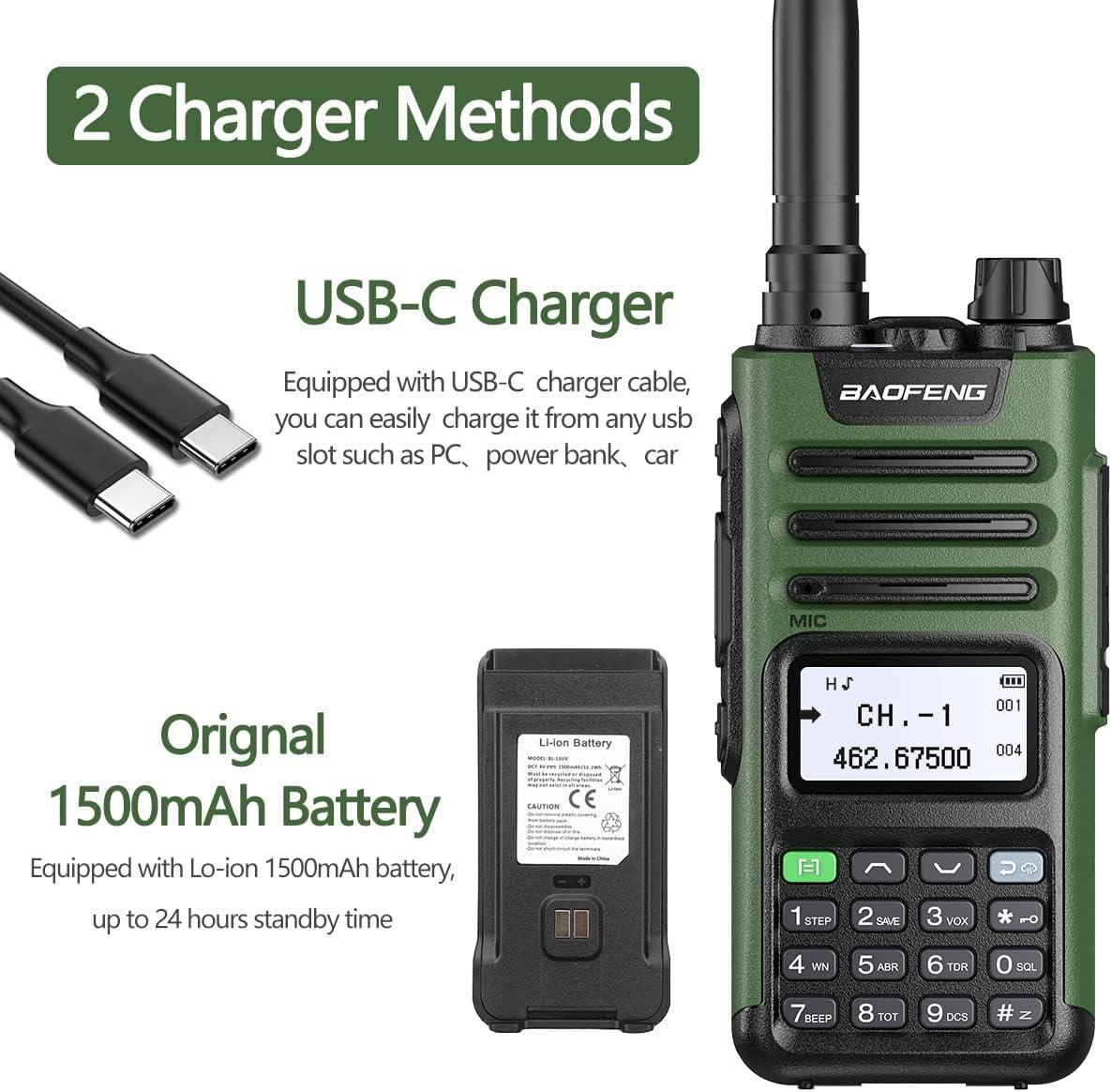 BAOFENG GM15 Pro GMRS Radio Long Range Two Way Radio with NOAA