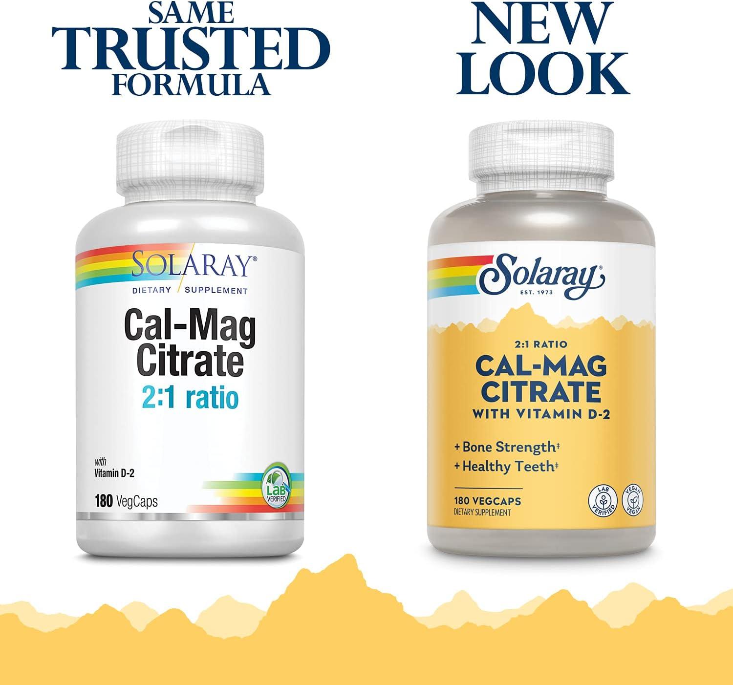 Solaray Calcium Magnesium Citrate 21 Ratio with Vitamin D2 Healthy