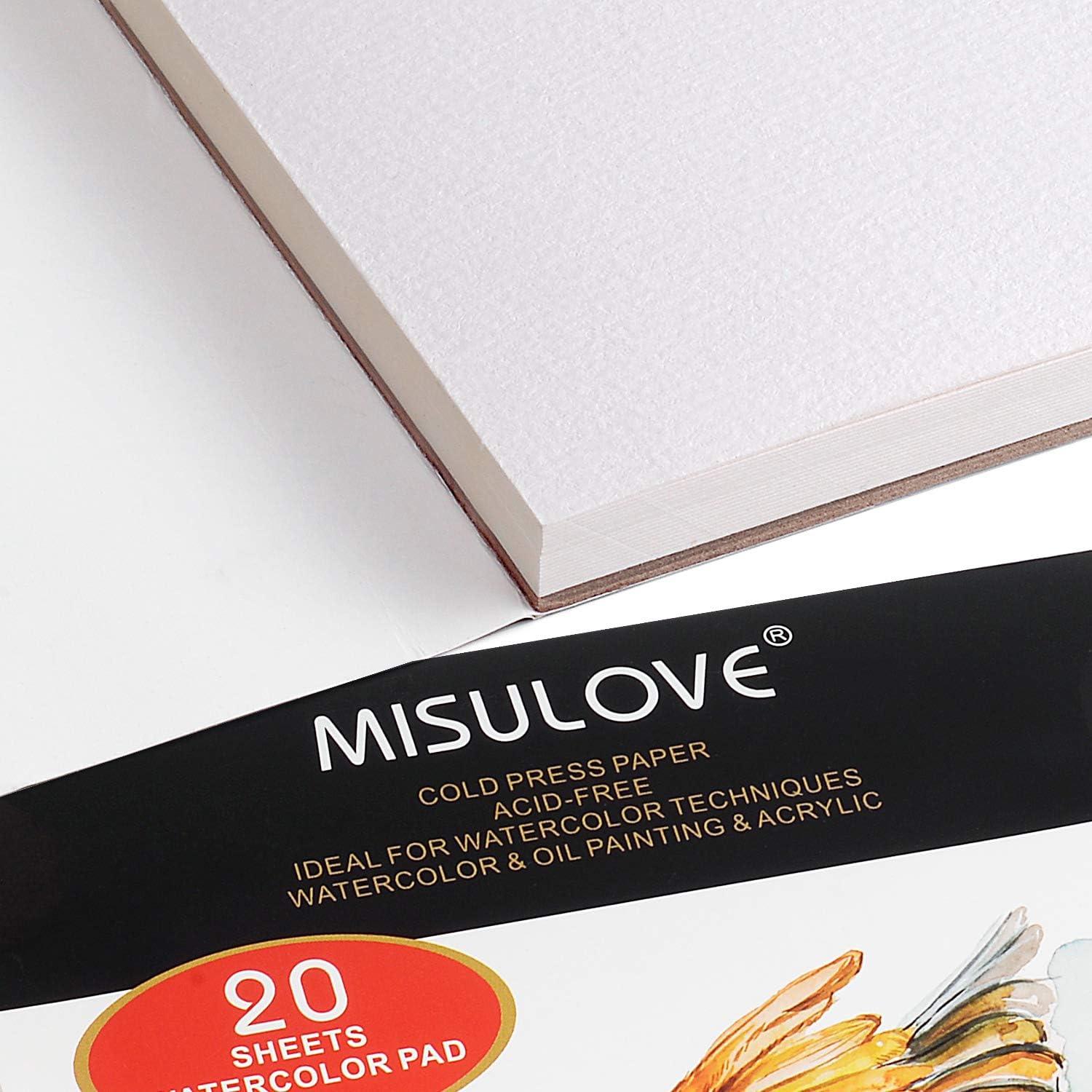 MISULOVE 6.1X8.7 Watercolor Paper Pad, Cold-Pressed, Acid-Free, Ideal for  Watercolor Painting and Wet Media, Textured Paper Great and Sketchbook, Art  Paper for Kid, 20 White Sheets (140lb/300gsm)