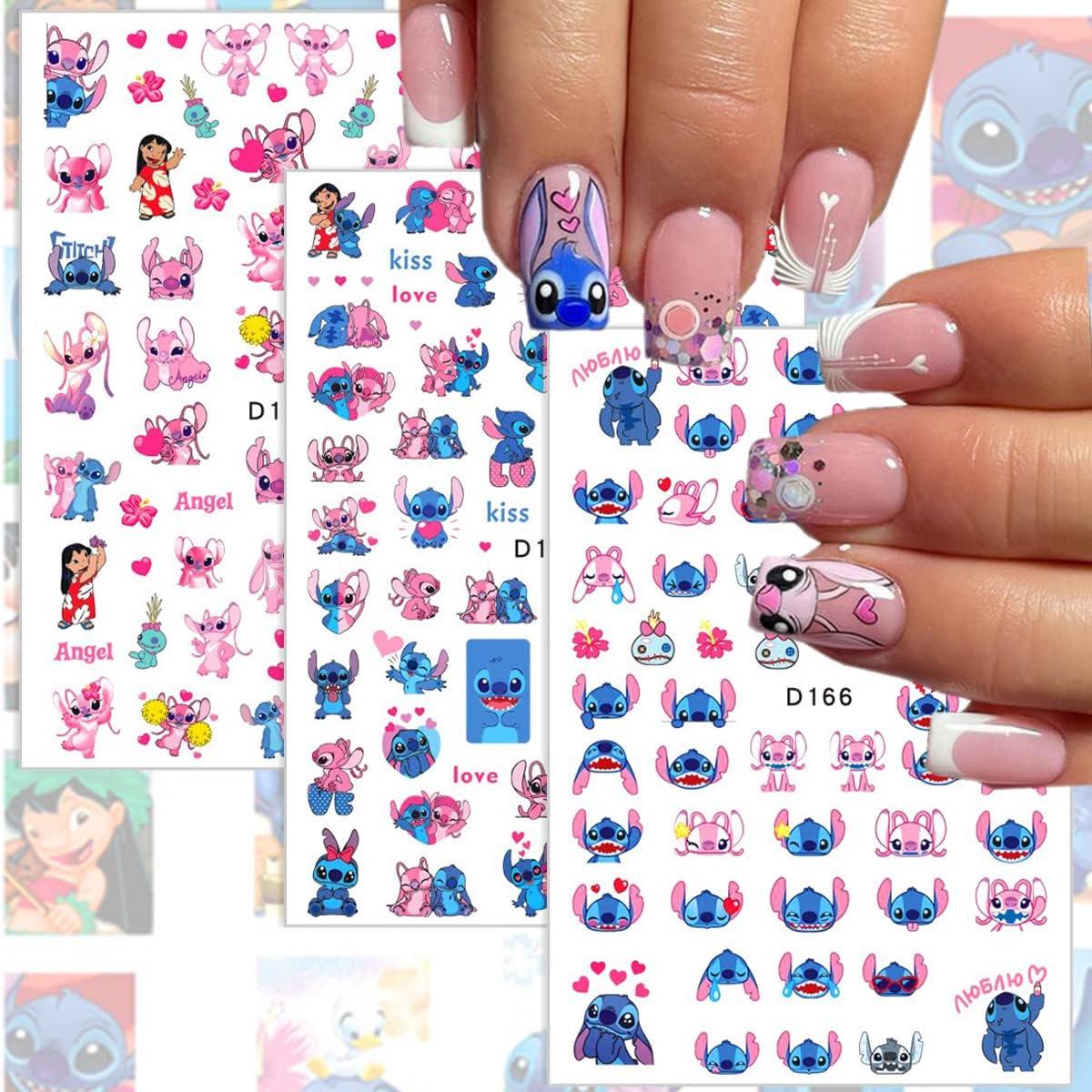 6 Sheets Lilo and Stitch Nail Art Stickers Decals 6 Sheets Cute