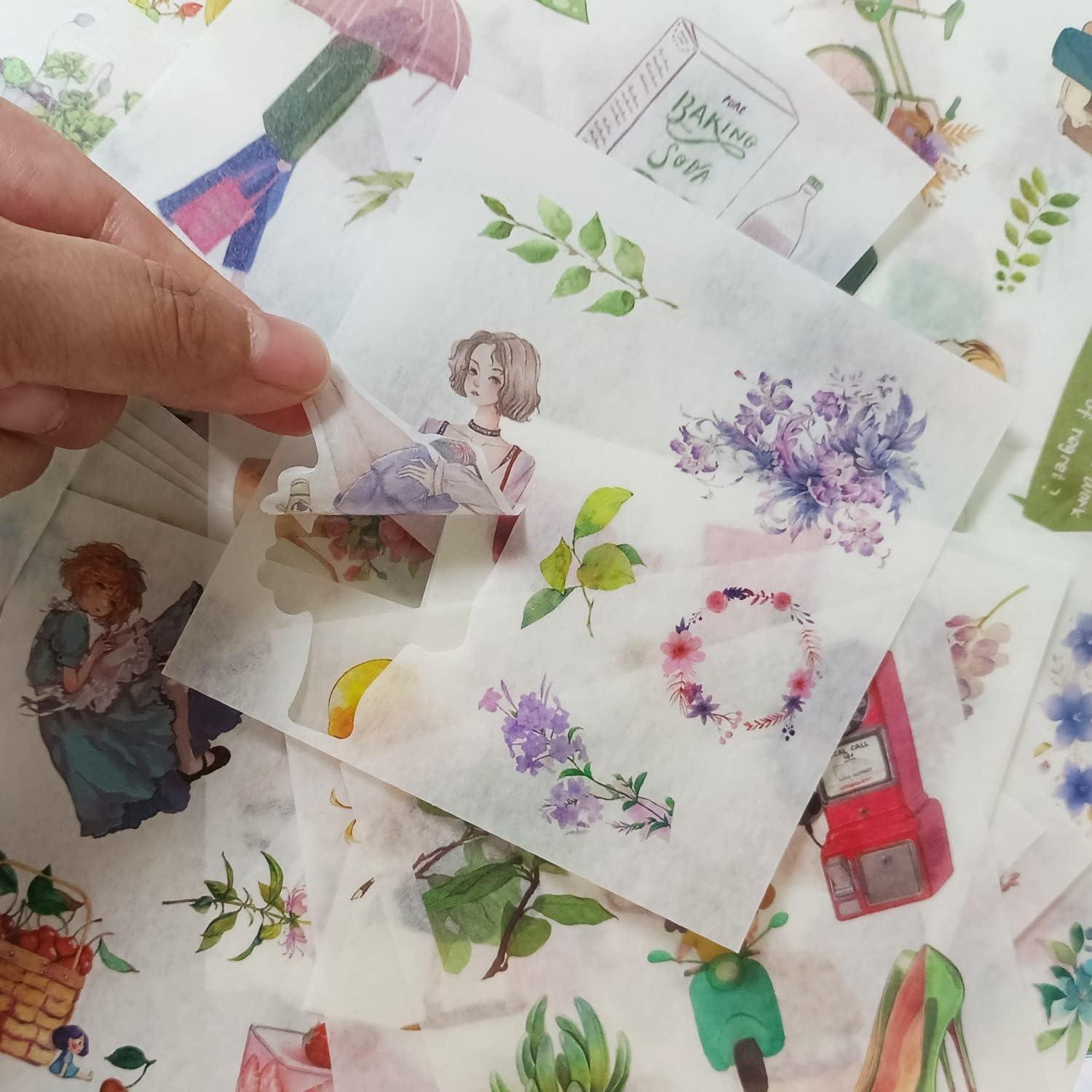 Kawaii Washi Stickers 36-Sheet Pack - Cute Aesthetic Scrapbook Stickers For Journaling, Planners, DIY Crafts