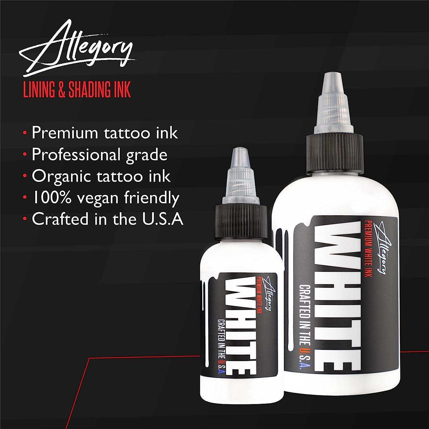 Allegory Tattoo Ink – White, Premium White Tattoo Ink, Perfect for Mixing,  Shading and Highlighting, Smooth, Consistent Pigment, Vegan friendly Tattoo