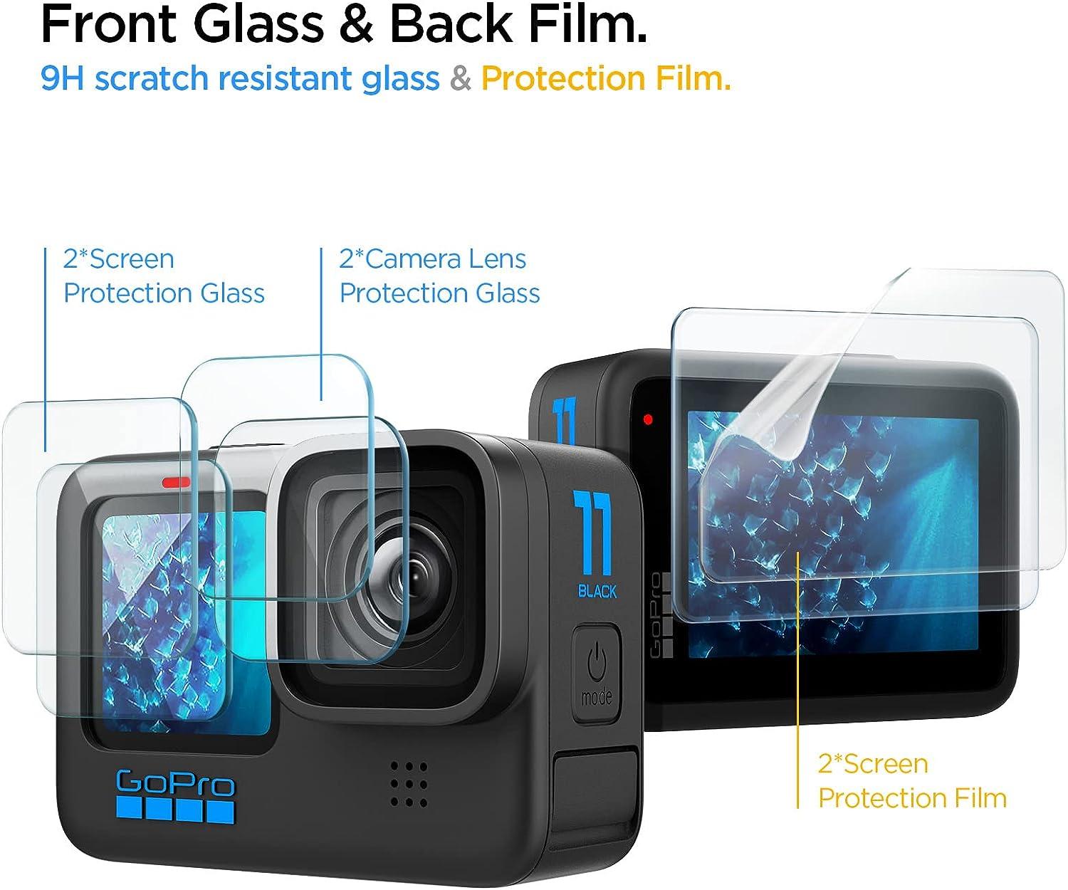 Spigen Tempered Glass Screen Protector designed for GoPro Hero 11 / GoPro  Hero 10 / GoPro Hero 9 - Multi Pack