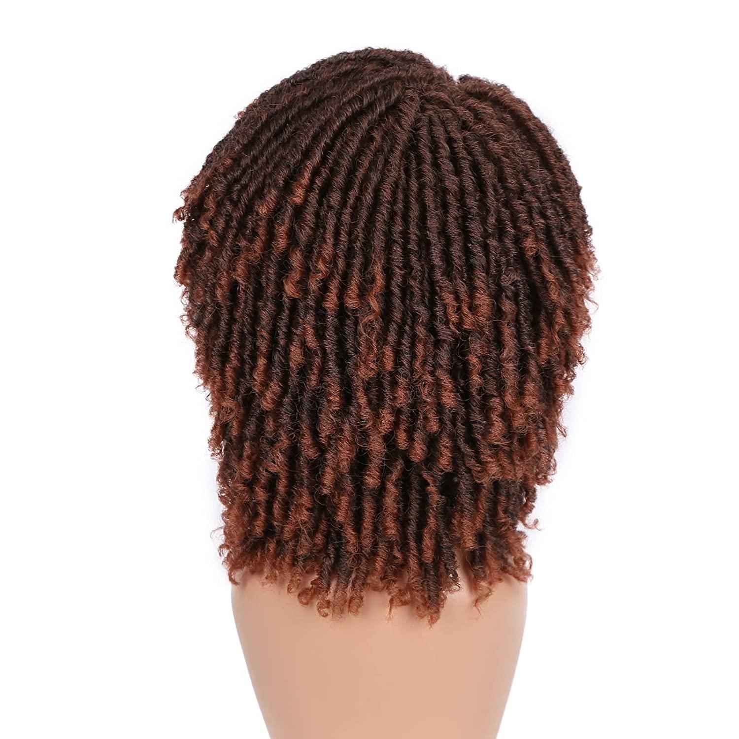 HANNE Dreadlock Wig Short Twist Wigs for Black Women and Men Afro Curly