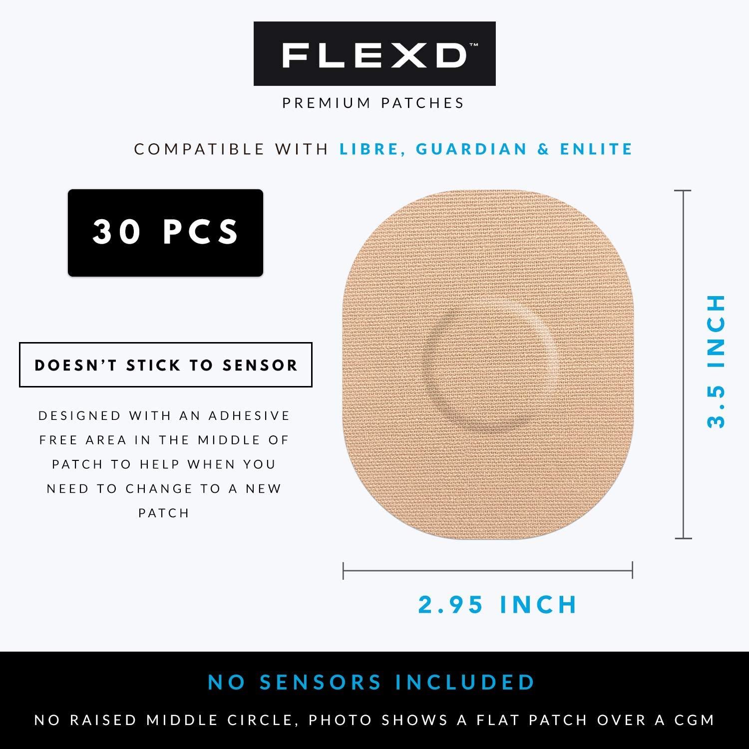 Flexd Freestyle Adhesive Patches (30 Pcs) - Tan - CGM Libre Patch Covers