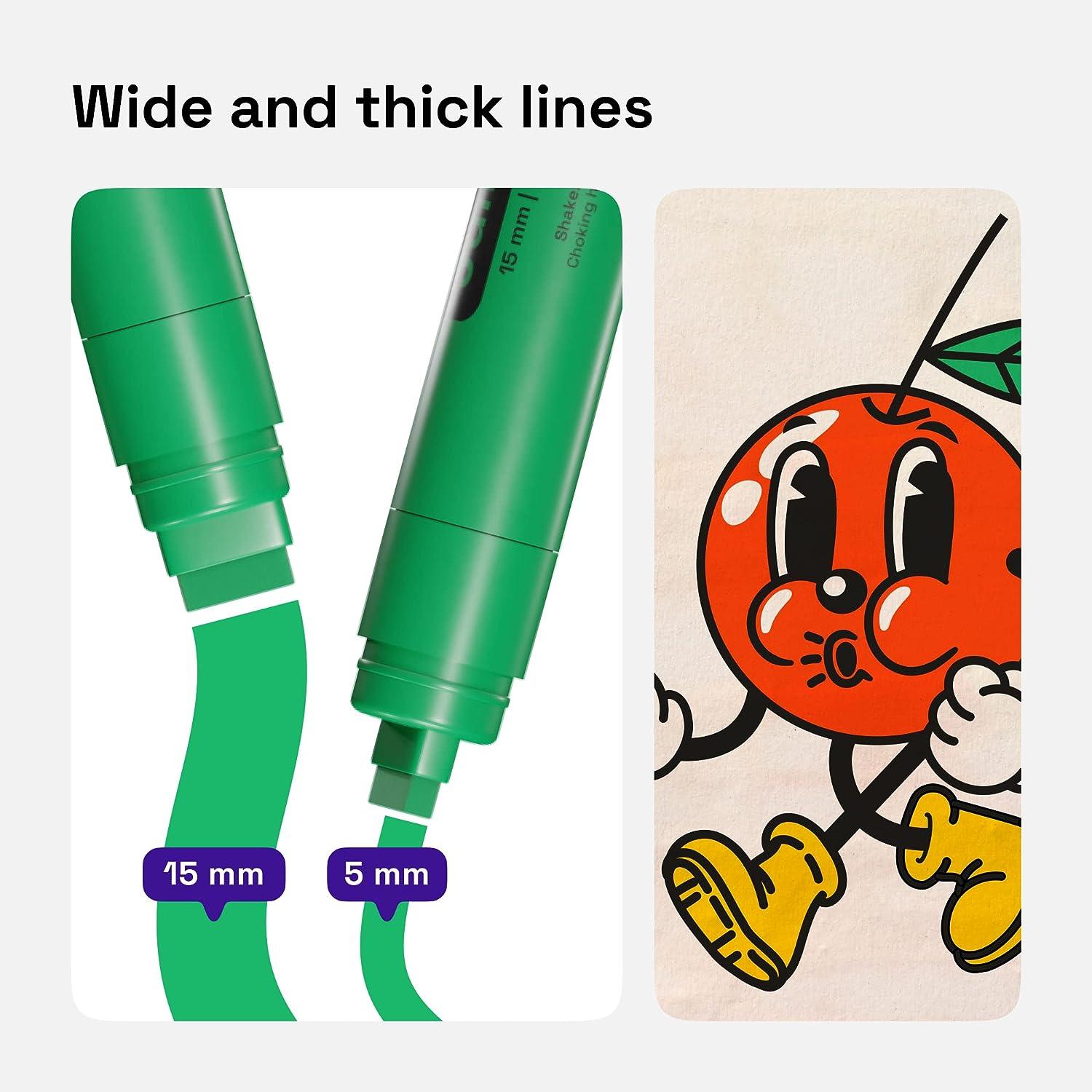 Colpart Marqueurs Acryliques 15 Mm Pointe Large – Set Néon 7 Couleurs – Feutres Acryliques Imperméables Pour Bois, Pierre, Verre Et Fenêtre – Peinture Acrylique