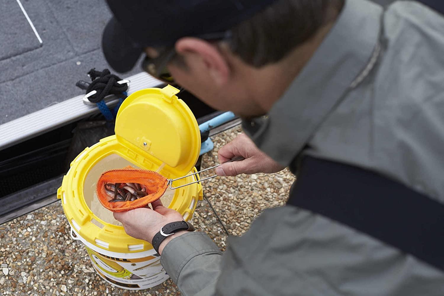 Frabill 4825 Insulated Bait Bucket with Aerator White/Yellow 1.3 Gallons