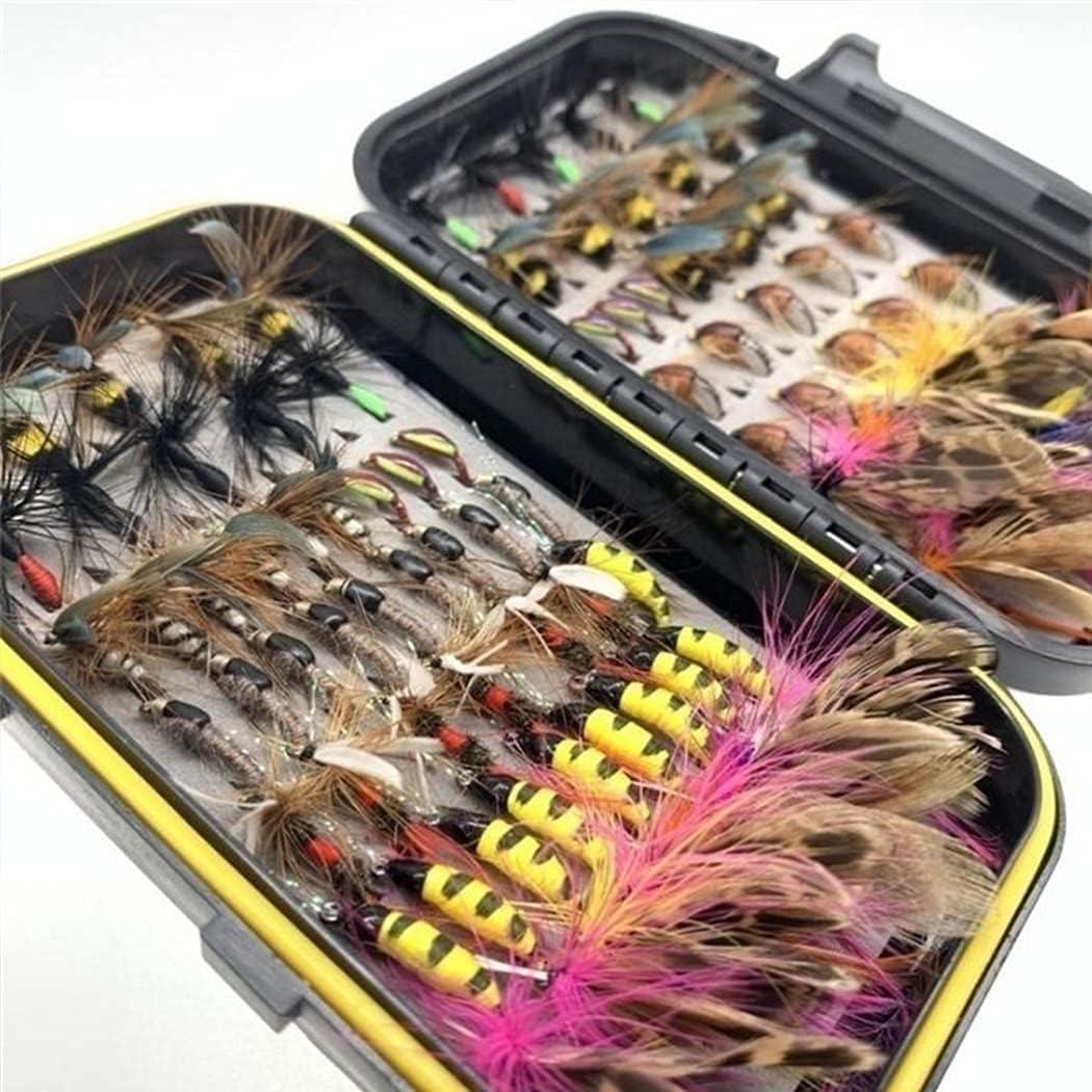 Goriertaly Fly Fishing Gear Flies Set Waterproof with Storage Box  Artificial Assortment Kit Multi-color Bait Outdoors Hooks 40pcs