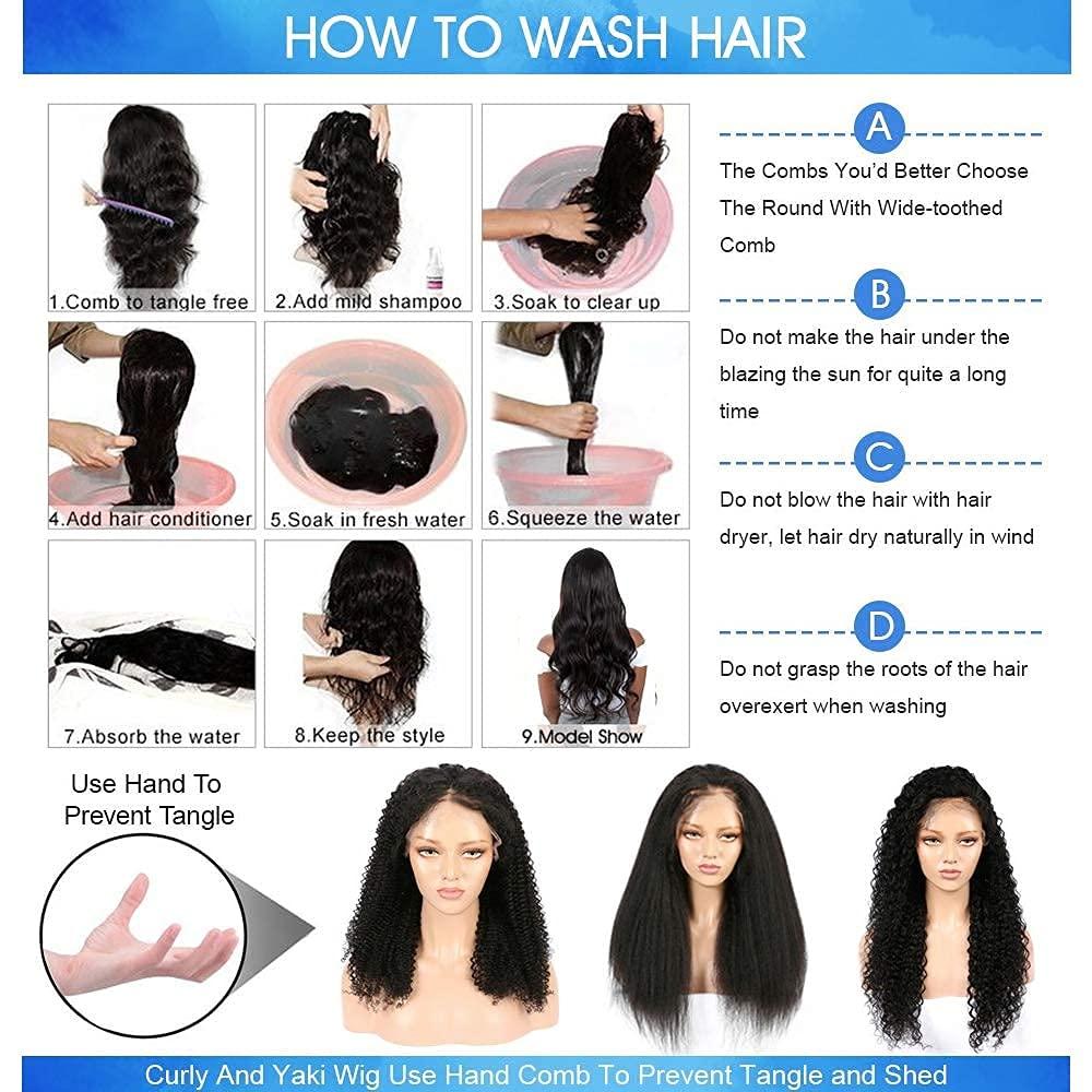 Deep Wave Human Hair Lace Front Wigs for Black Women 180% Density Brazilian Virgin  Hair Deep Curly 4X4 Lace Front Wigs Pre Plucked with Baby Hair 24 Inch  Natural Color (24 Inch,Lace