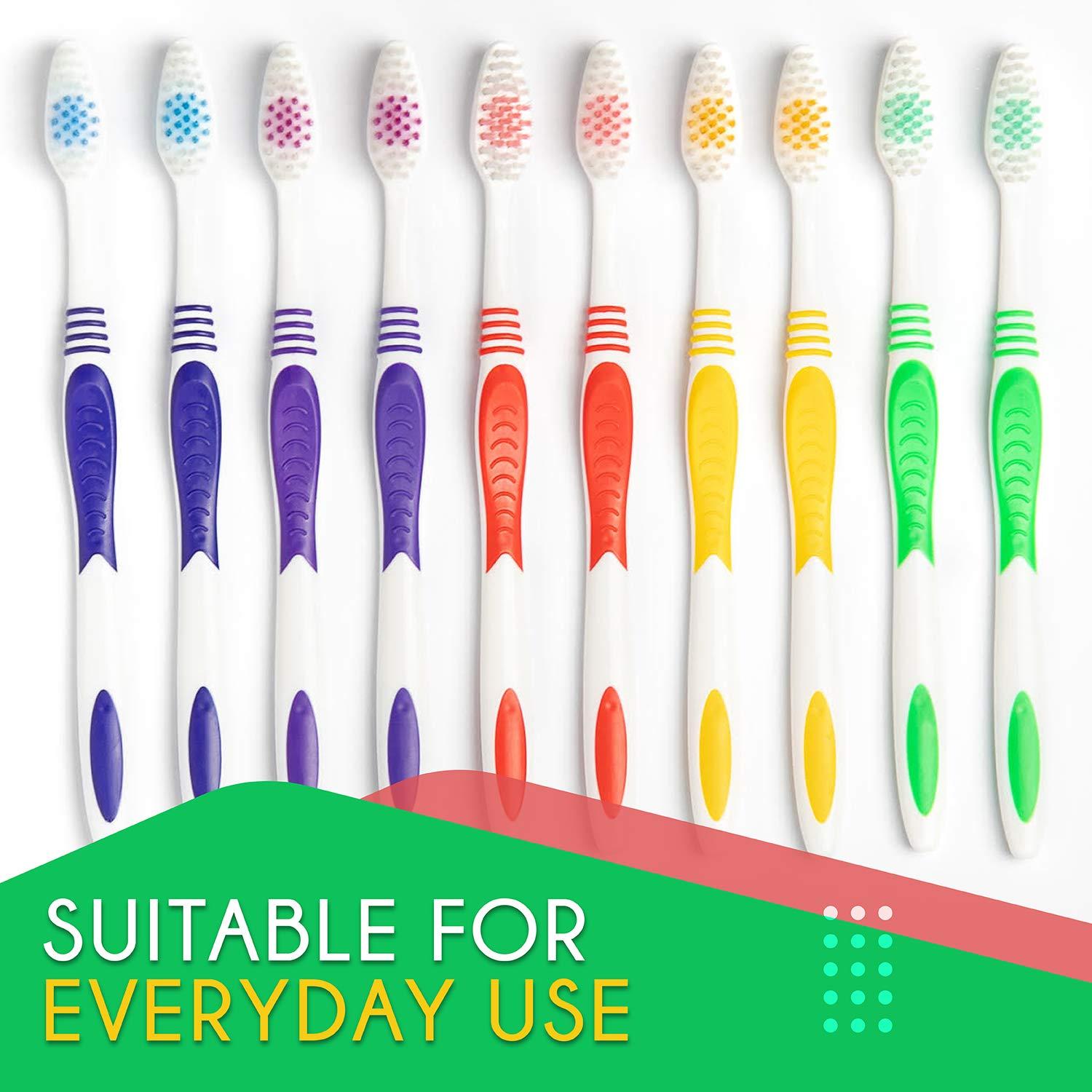 Bulk Toothbrushes 25 Pack Individually Wrapped Travel Toothbrush Set