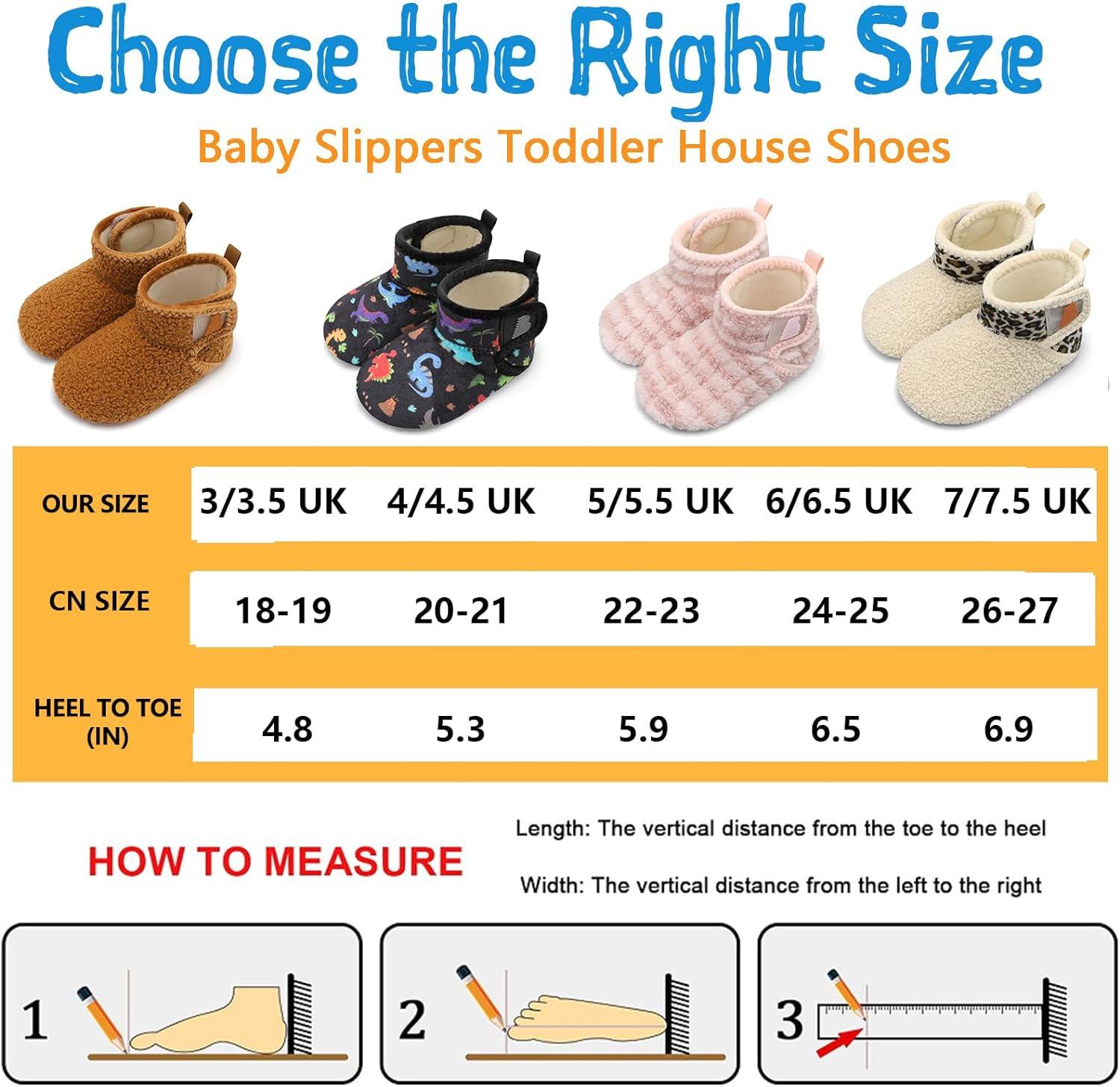 JOINFREE Baby Girls Boys House Shoes Baby Slippers with Non Slip