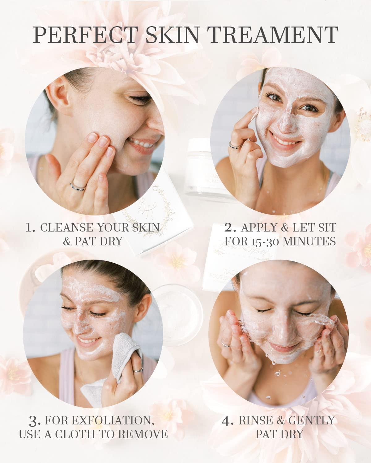 ORGANIC Brightening Clay Mask Natural Anti Aging Facial Treatment for