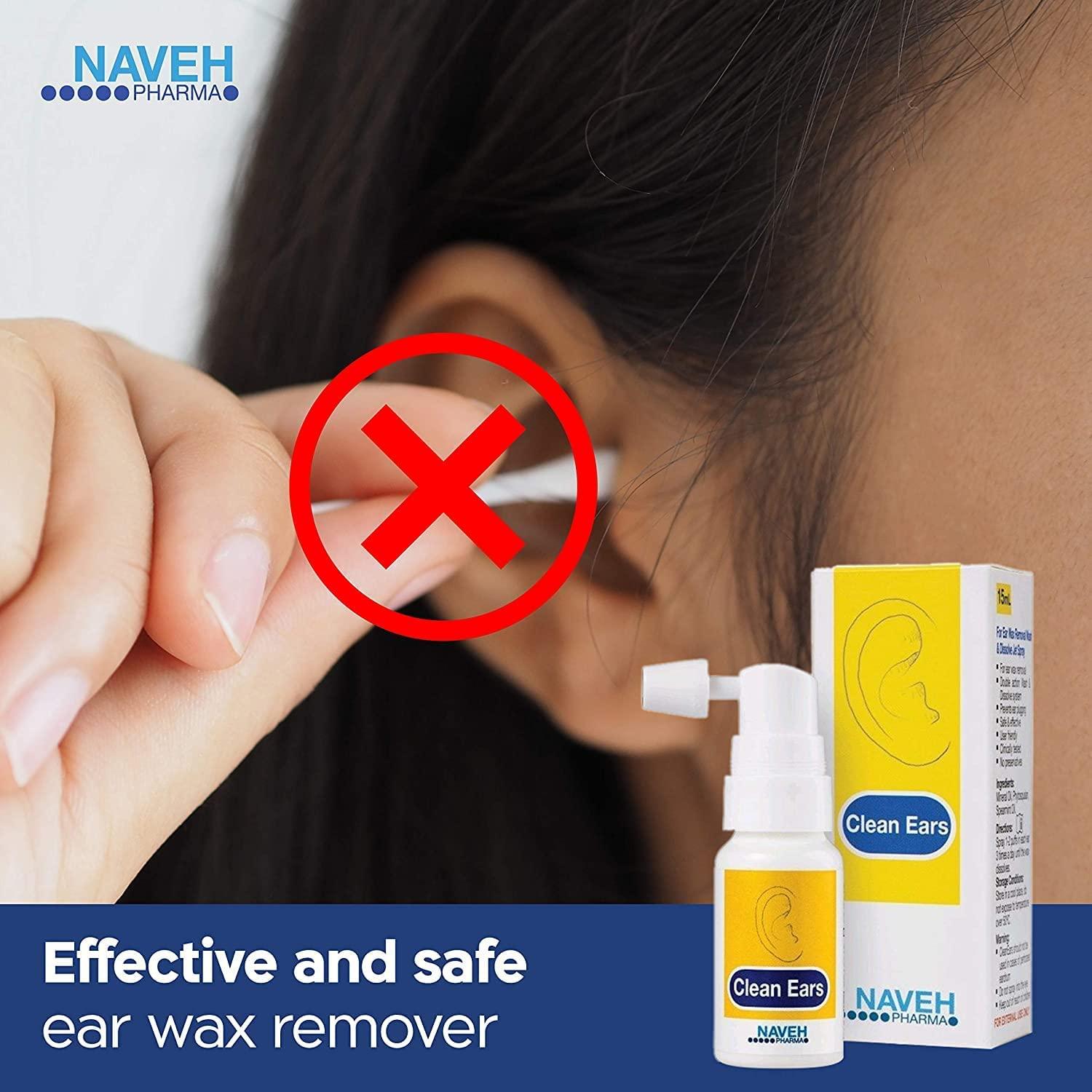 Naveh Pharma CleanEars Earwax Removal Spray Ear Wax Softener Cleaner