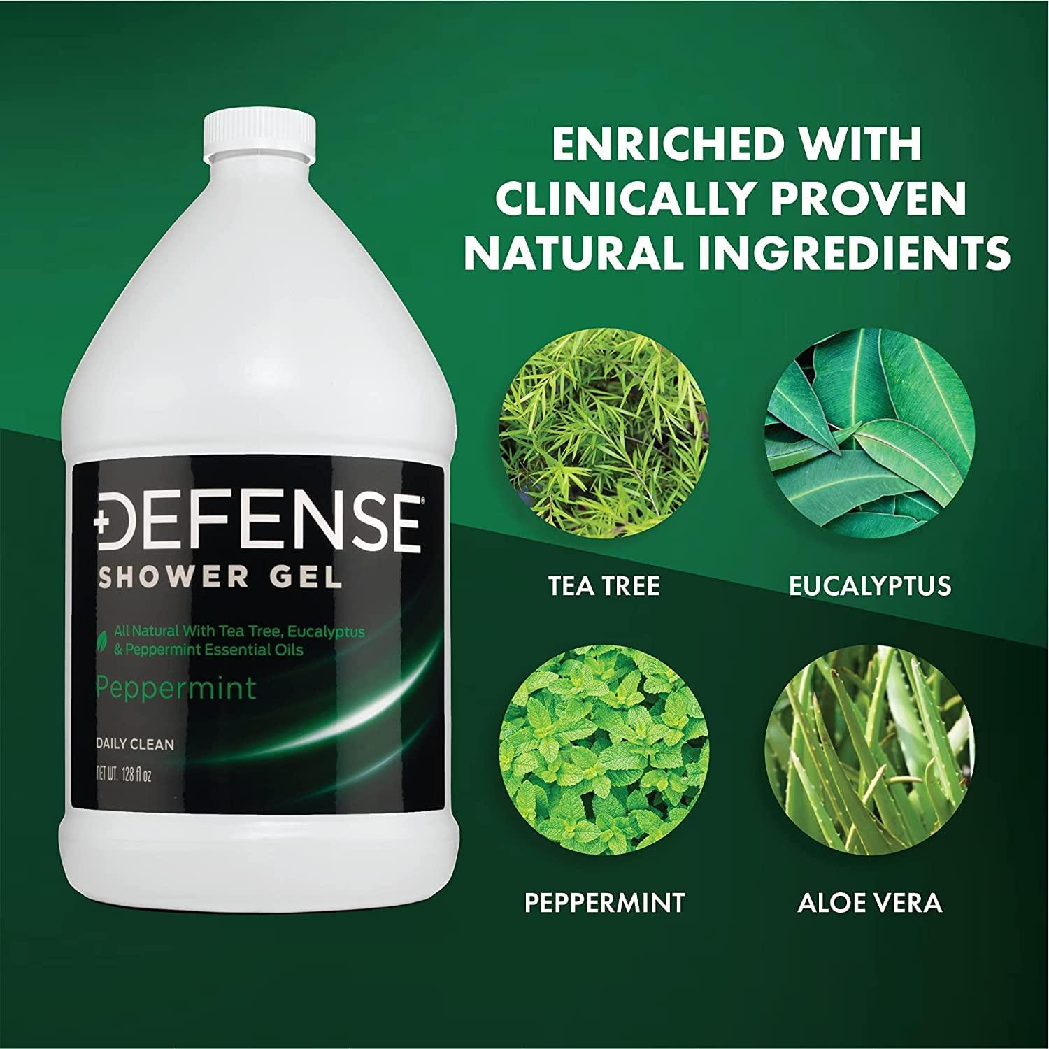 Defense Soap Peppermint Body Wash Shower Gel 1 Gallon (128 Fl Oz)