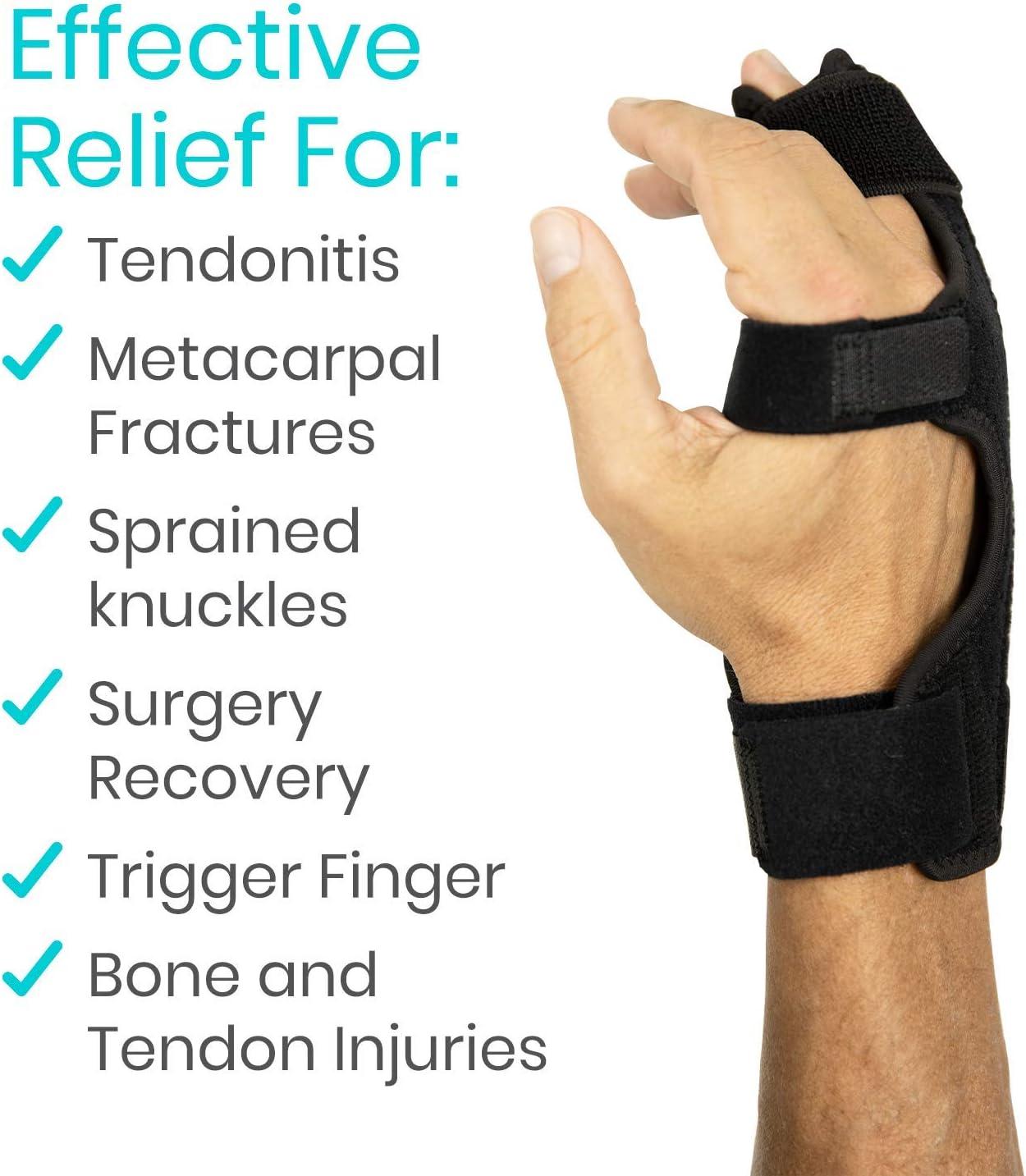 Vive Boxer Finger Splint Supports Pinky, Ring, Middle Metacarpals and