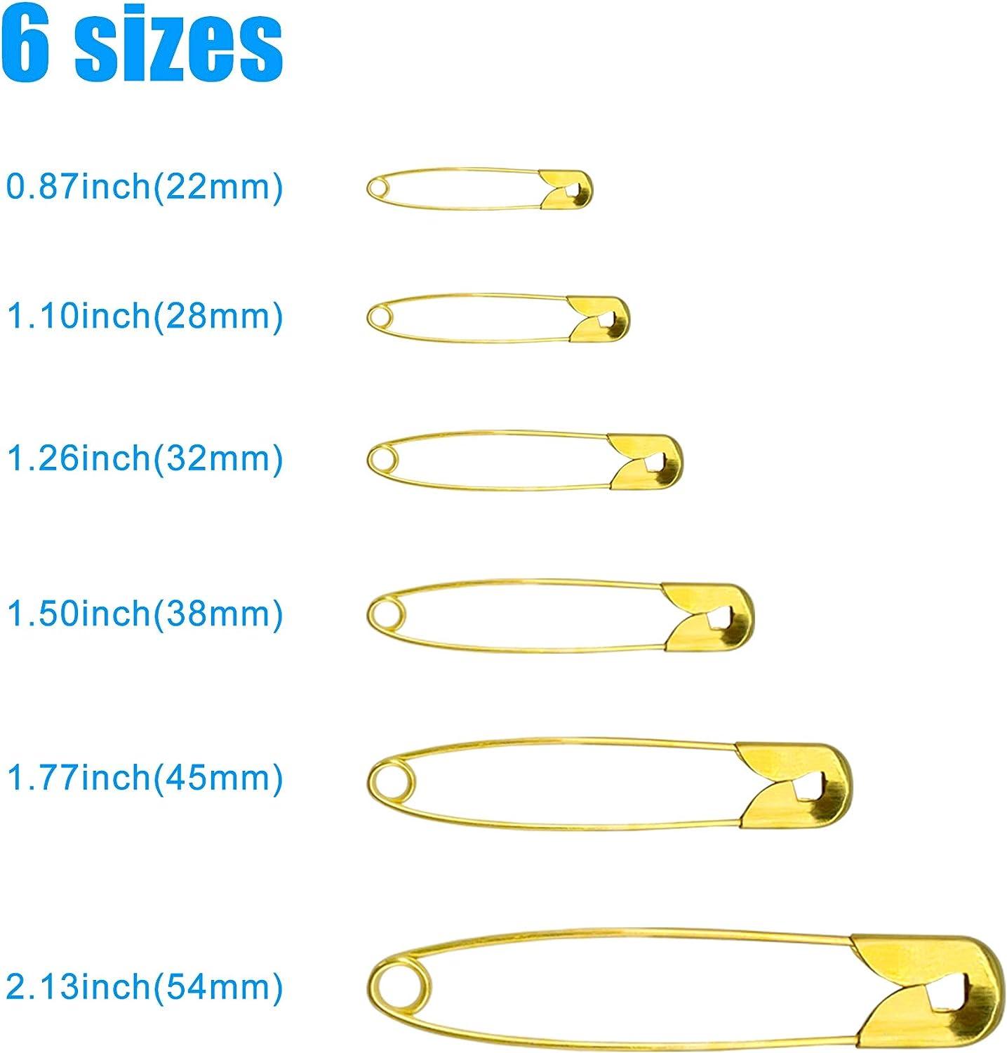 260 Pieces 6 Sizes Gold Safety Pins Large and Small Safety Pins Durable,  Rust-Resistant for Art Craft Sewing Jewelry Making Home Office Use