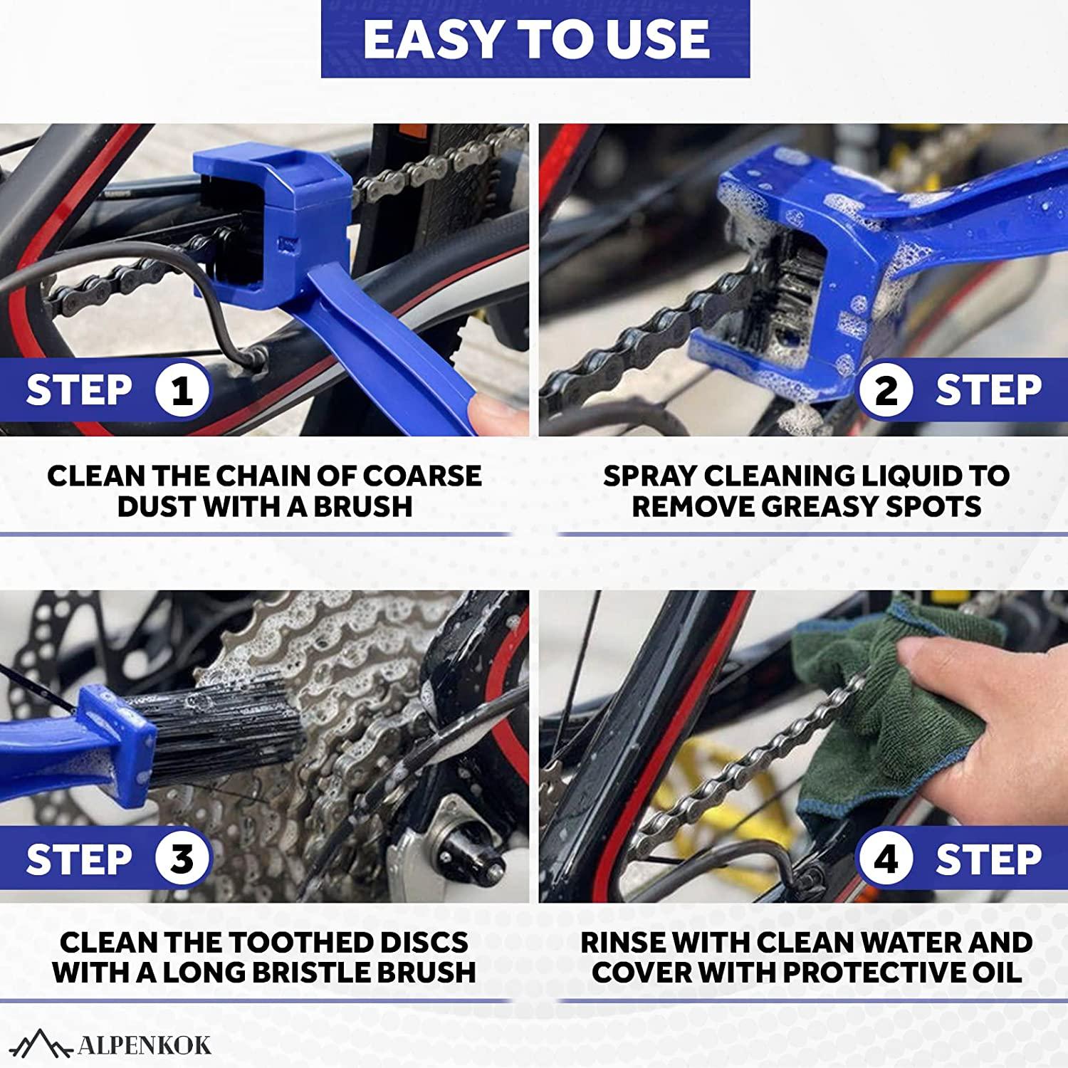 Motorcycle Chain Cleaner Brush - Bicycle Chain Degreaser for Bicycle Bike  Chain Lube Wheel Cleaning Brush - Cleaning Tool Brush for Mountain Bike  Cleaning Kit Heavy Duty Motorcycle Chain Brush