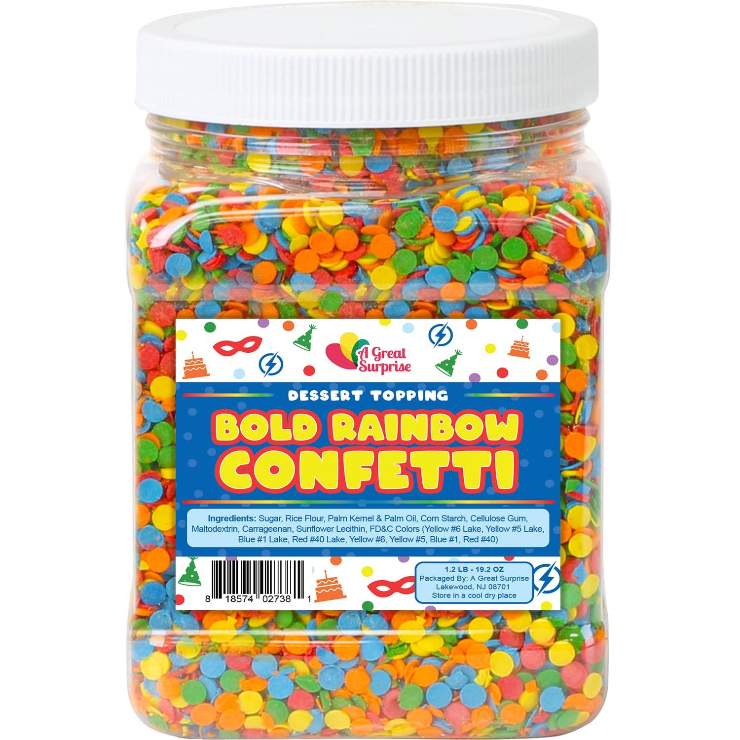 Rainbow Confetti Sprinkles Bulk Primary Colored Sprinkles Edible