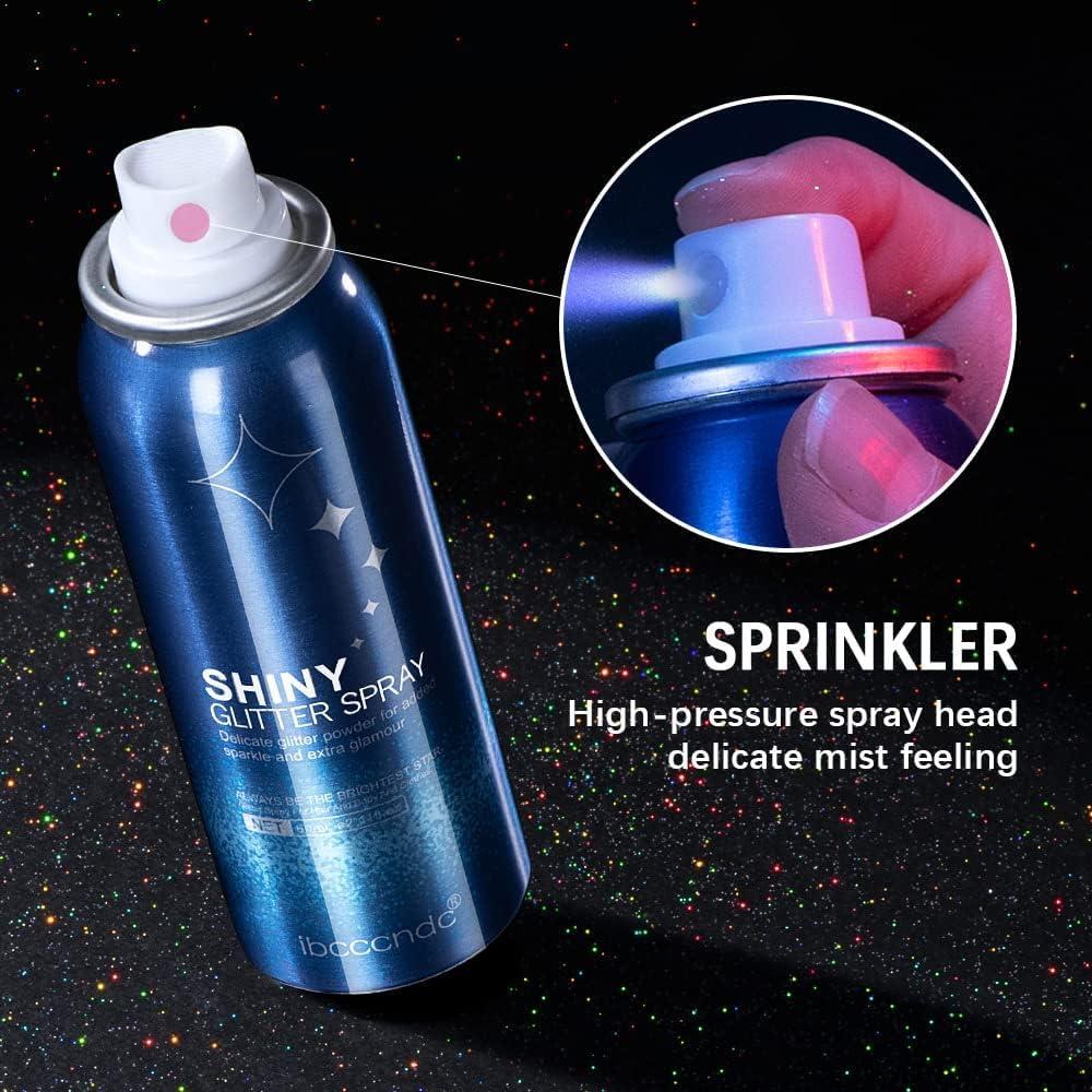 Hair Body Glitter Spray - 60ML Body Glitter Body Spray, Fairy Body Glitter  Spray for Hair and Body for Women, Long-Lasting & Easy to Use, Glitter